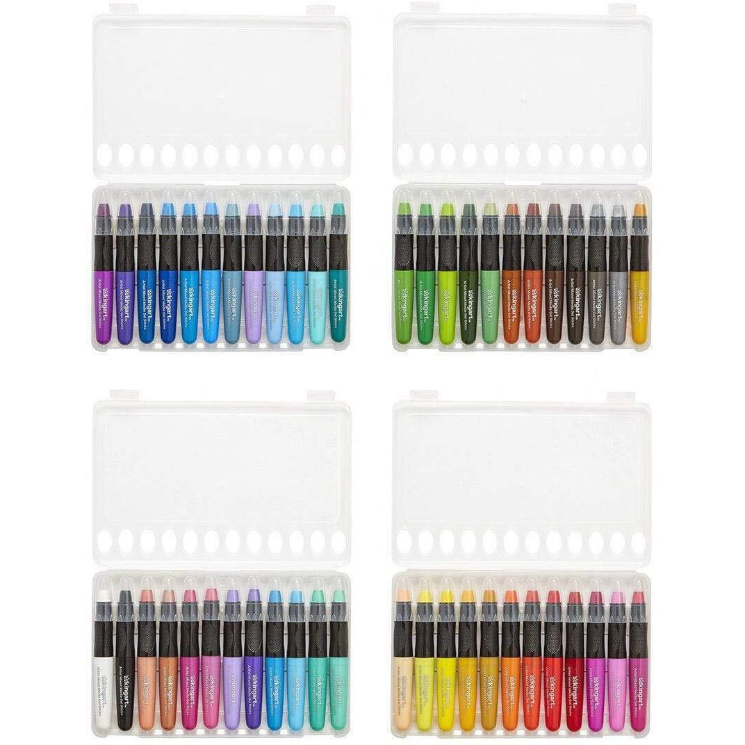 Kingart 580-48 Gel Stick Set  Artist Pigment Crayons  48 Unique Colors  Water Soluble  Creamy  And Odorless  Use On Paper  Wood  Canvas And More