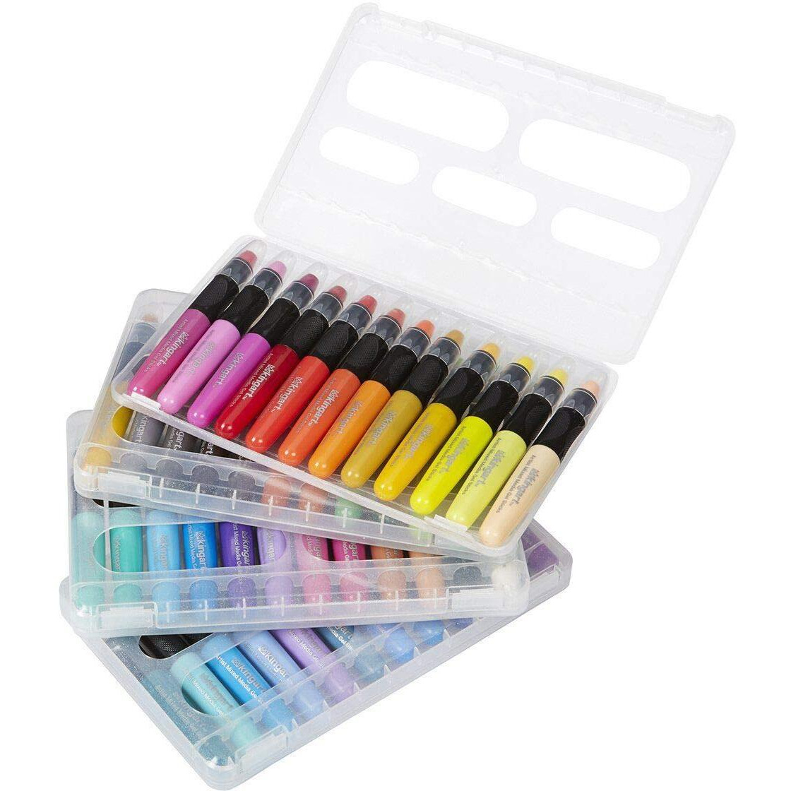 Kingart 580-48 Gel Stick Set  Artist Pigment Crayons  48 Unique Colors  Water Soluble  Creamy  And Odorless  Use On Paper  Wood  Canvas And More