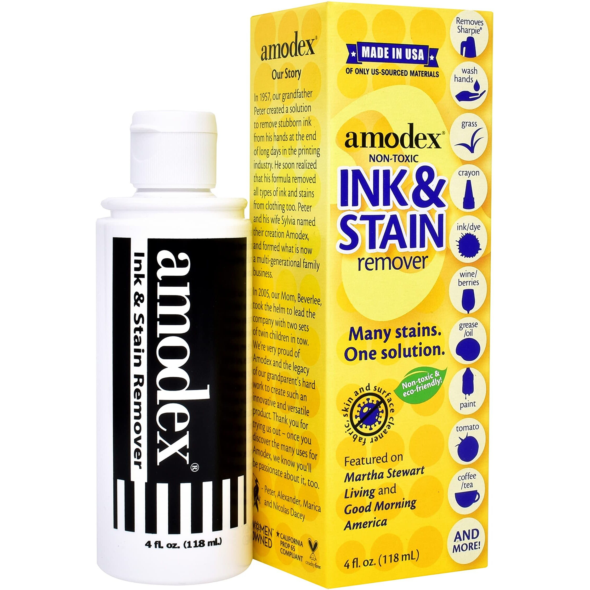 Amodex Products Inc 104 Liquid Ink & Stain Remover 4Oz  Fresh And Clean