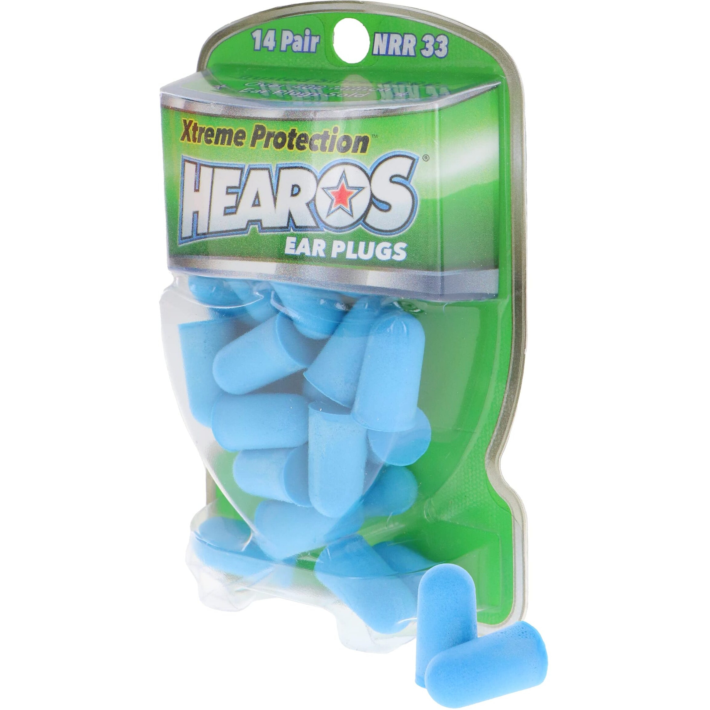 Hearos Xtreme Protection Ear Plugs  Nrr 33  14 Pair  Pu Foam  Ansi Certified  Blue (5826)