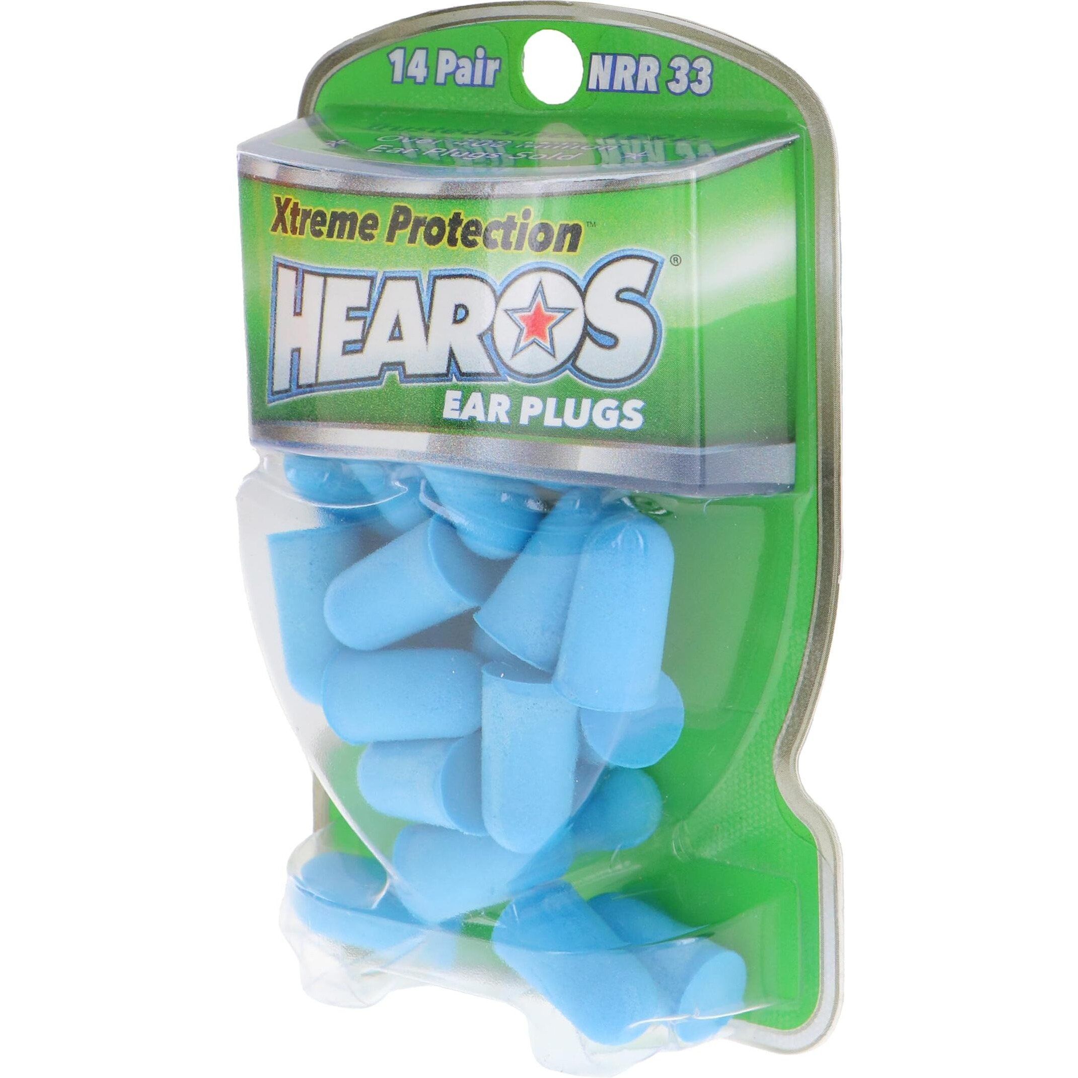 Hearos Xtreme Protection Ear Plugs  Nrr 33  14 Pair  Pu Foam  Ansi Certified  Blue (5826)
