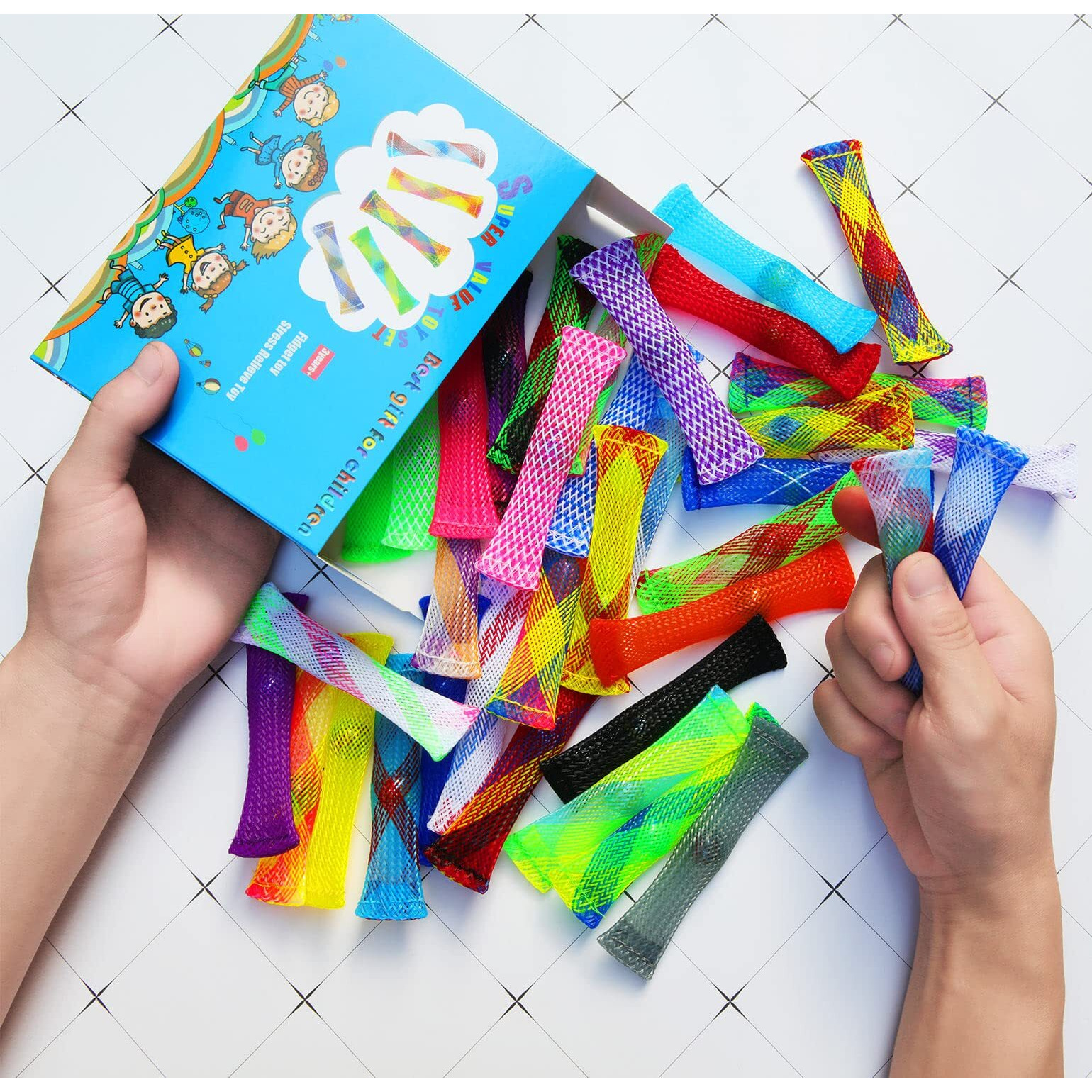 40 Pack Mixed Color Marble Mesh Fidget Toys Fidget Toy Stress Relieve Toy  Focus Enhance  Marble And Mesh Fidgets For Adults And Children With Adhd Add Ocd Autism