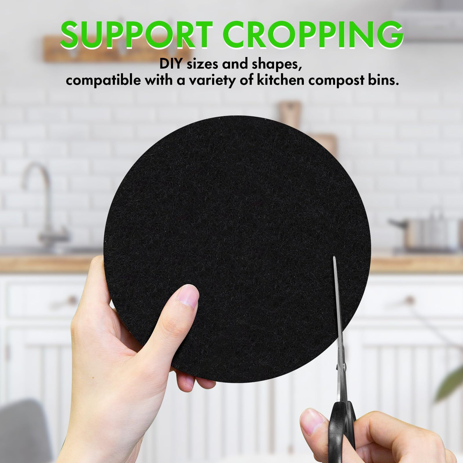 7.2 Inch Kitchen Compost Bin Filters Charcoal Replacements  Enloy 12 Pack Charcoal Filters For Countertop Home Bucket  Longer Lasting Round Extra Thick Activated Charcoal