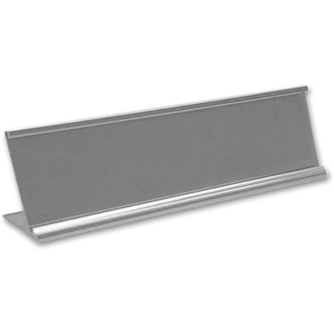 Quality Satin Aluminum Desktop Office Nameplate Holder  8"" X 2"" (1)