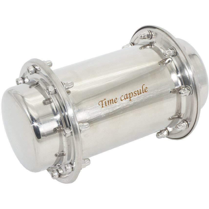 Jasni Time Capsule Stainless Steel Waterproof Container(7.6 Inch)