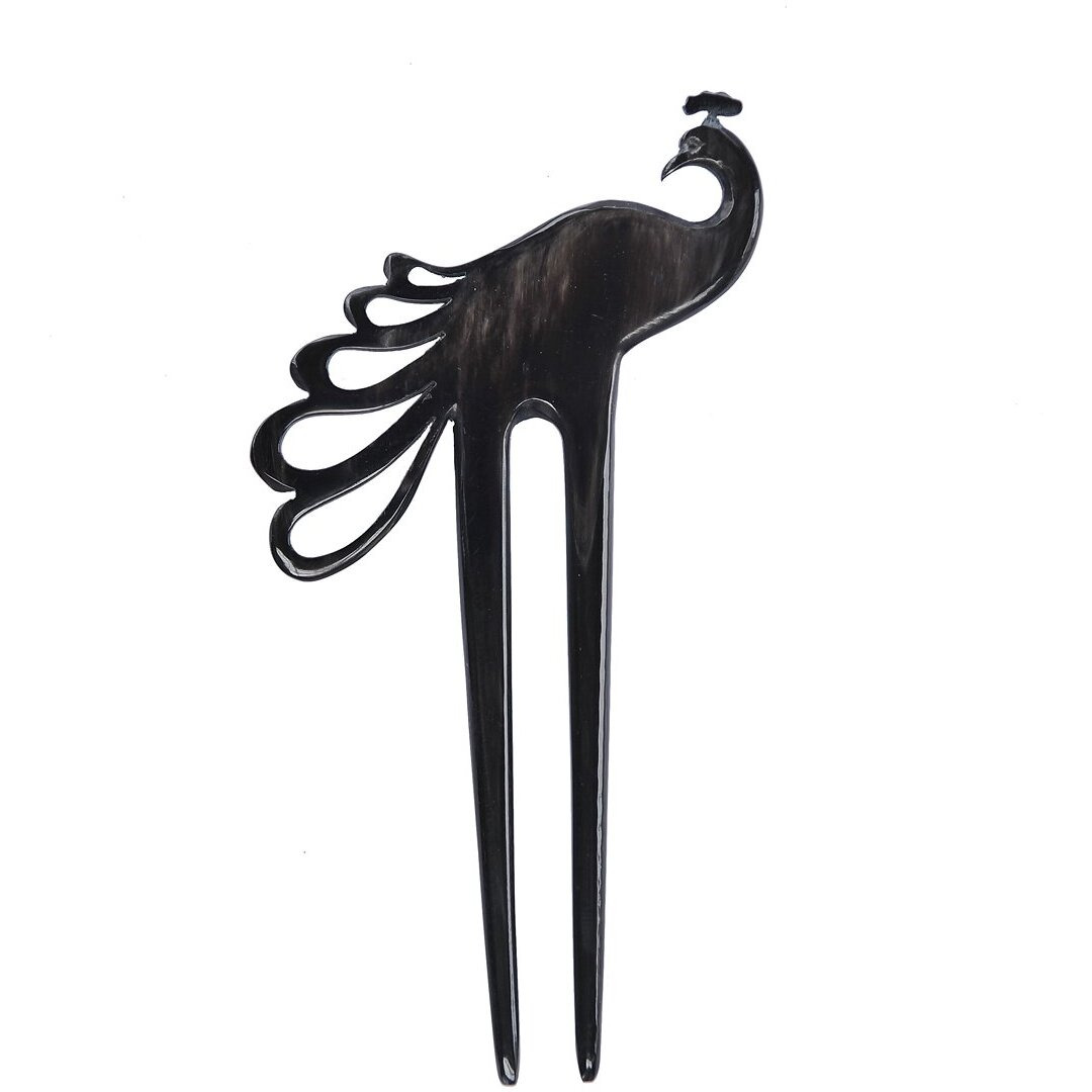 Marycrafts Peacock Buffalo Horn Hair Fork Hair Sticks Accessories Handmade