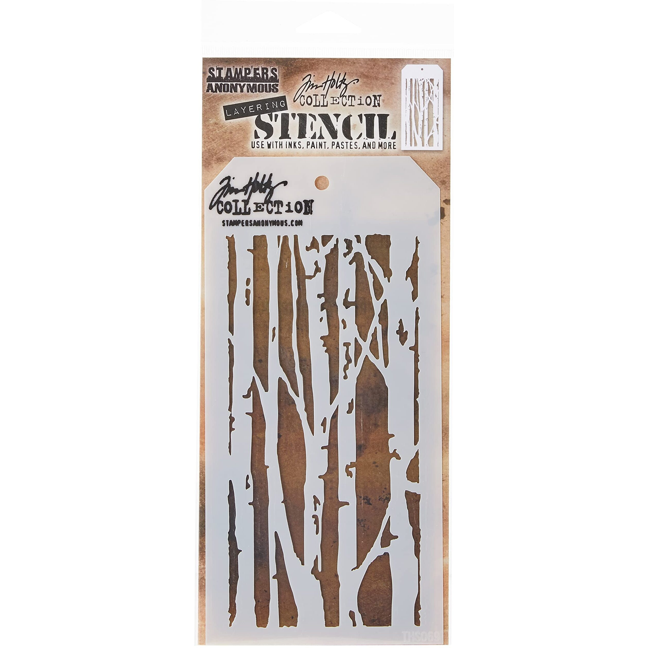 Stampers Anonymous Birch Stencil  28.3 X 11.4 X 0.1 Cm  Multi-Colour