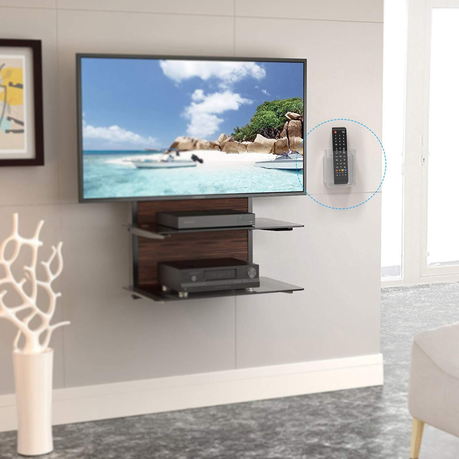 Yocice Wall Mount Remote Control Holder Smart Phone Station Storage Organizer Box- Clear Rch1