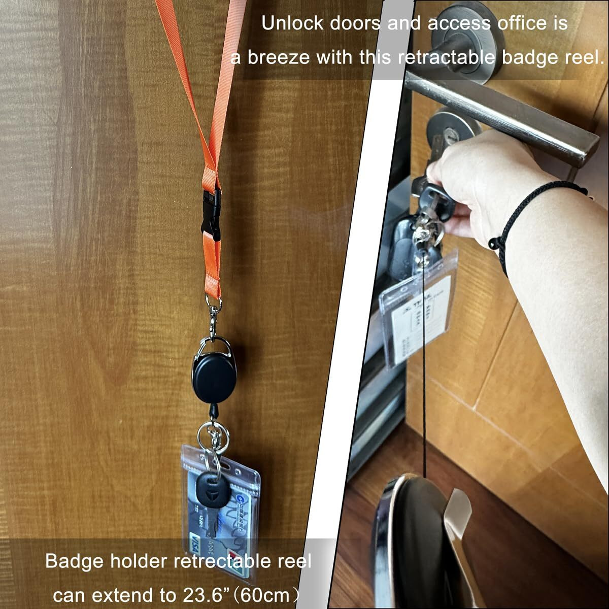 Retractable Badge Reel With Claw Clasp And Clip For Id Card Holders (6Pack)