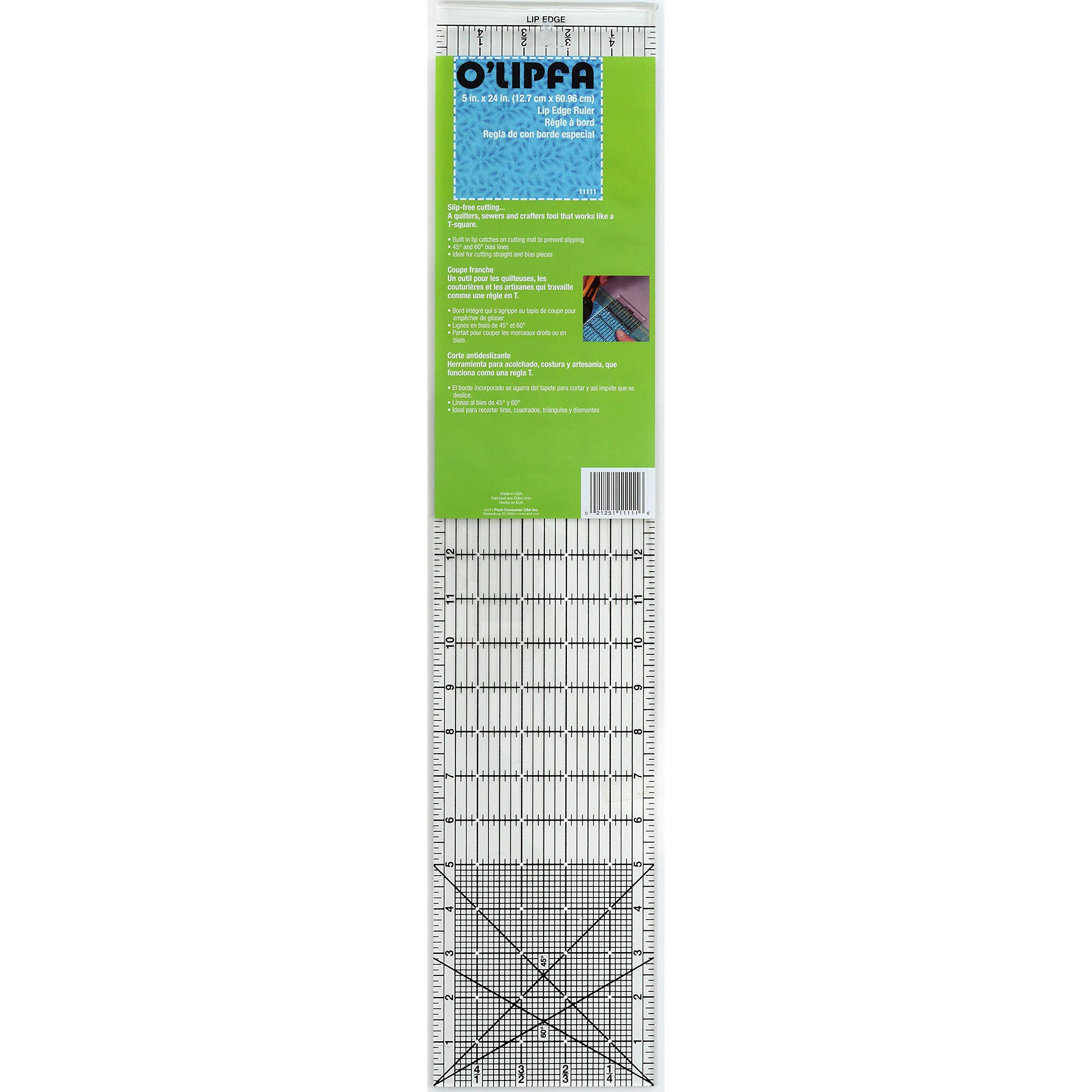 O'Lipfa 11111 Ruler With Lip Edge  5 X 24-Inch
