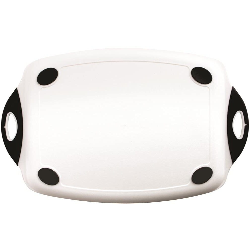 Dexas Chop & Serve Cutting Board  12.5 By 20 Inches  White With Black Handles (329-32-25)