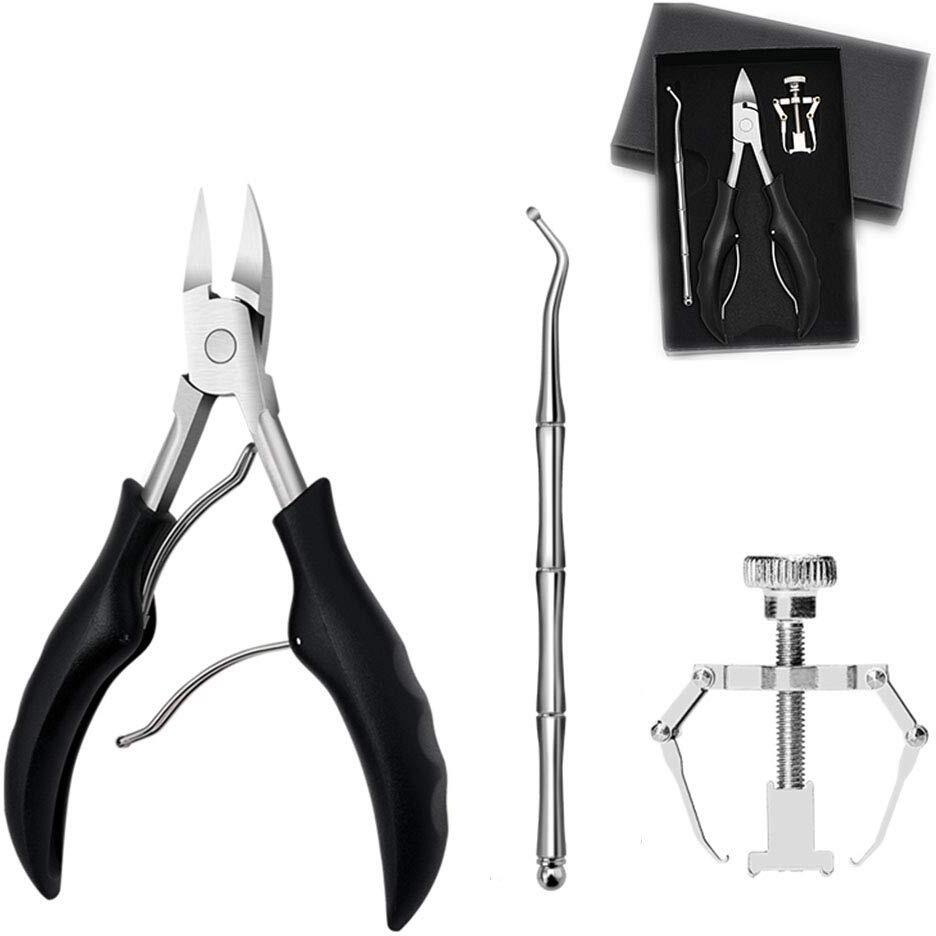 Dr.Pedi Ingrown Toenail Tool Set With Nail Nippers Lifter Corrector Portable Box Pedicure Treatment Kit For Thick Fingernails Toenails  Podiatrist Toenail Tool -Stainless Steel