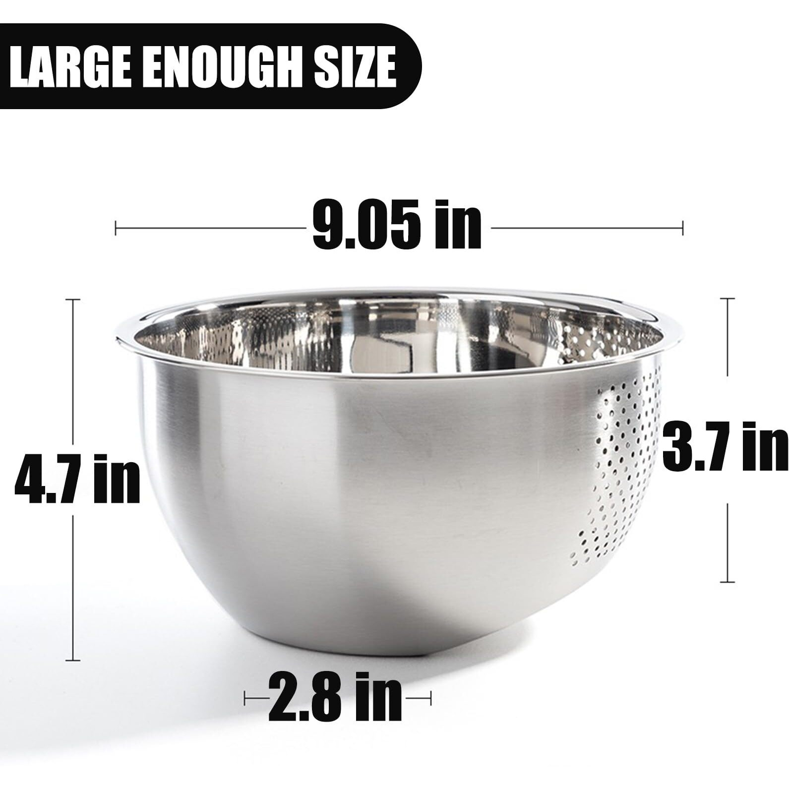 Rice Washer Strainer Bowl  Stainless Steel Quinoa Washing Bowl With Side Drainers Colander For Cleaning Rinsing Fruits  Vegetables  And Beans - Versatile Kitchen Tool