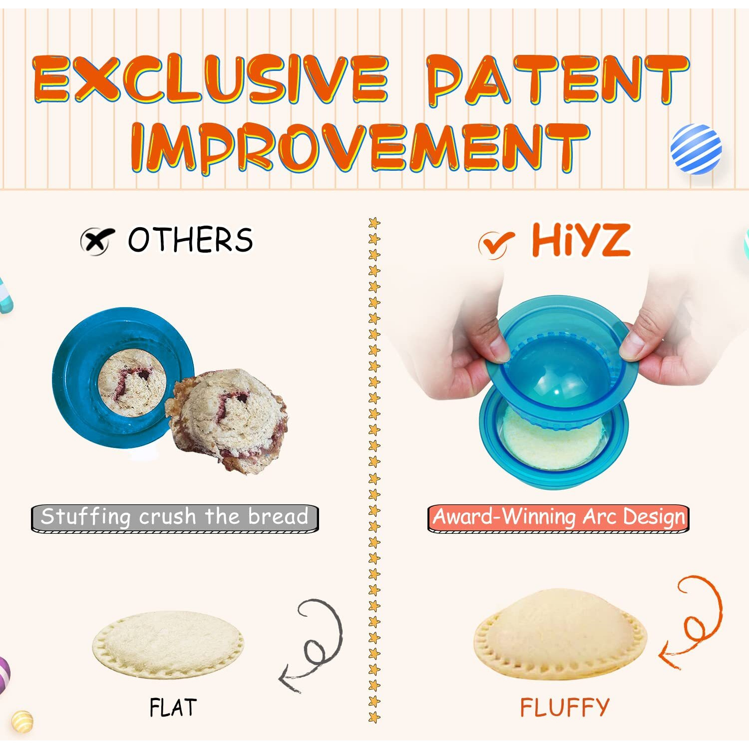 Hiyz Sandwich Cutter And Sealer - 5 Pcs Decruster Sandwich Maker - Peanut Butter And Jelly Crustless Sandwich Bread Pancake Maker Cookie Cutter For Kids Children Boys Girls