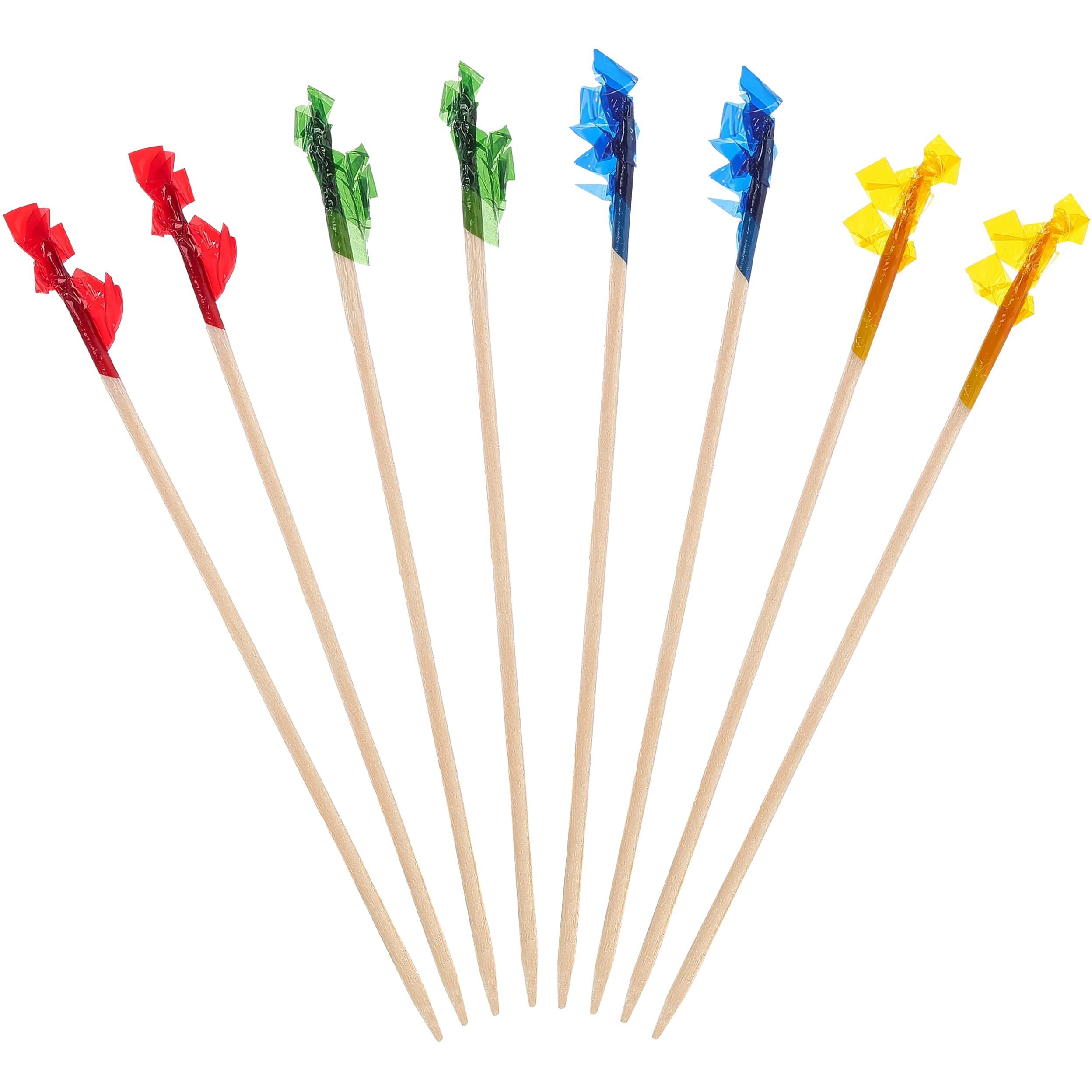 4 Inch Wood Frill Picks Toothpicks 1200 Pcs Club Frill Toothpicks Sandwiches Picks Cocktail Party Toothpicks For Fruit Appetizers Club Sandwiches Parties