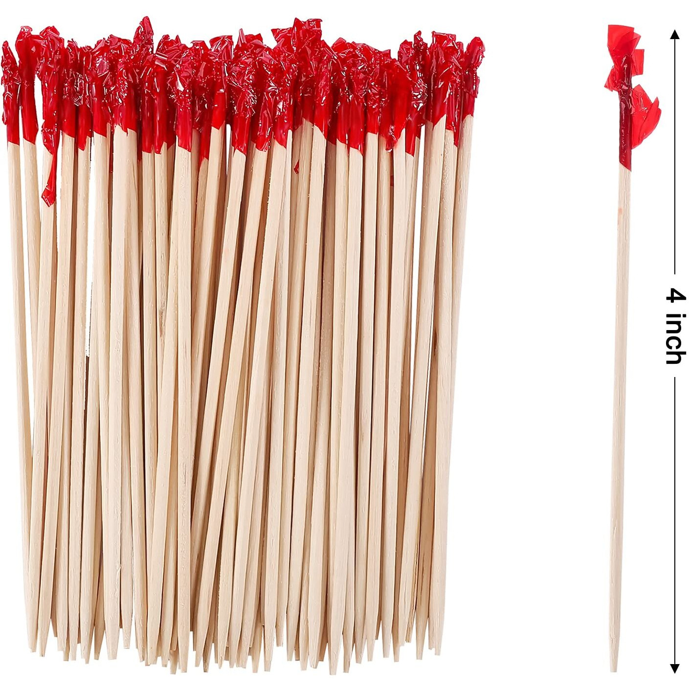 4 Inch Wood Frill Picks Toothpicks 1200 Pcs Club Frill Toothpicks Sandwiches Picks Cocktail Party Toothpicks For Fruit Appetizers Club Sandwiches Parties