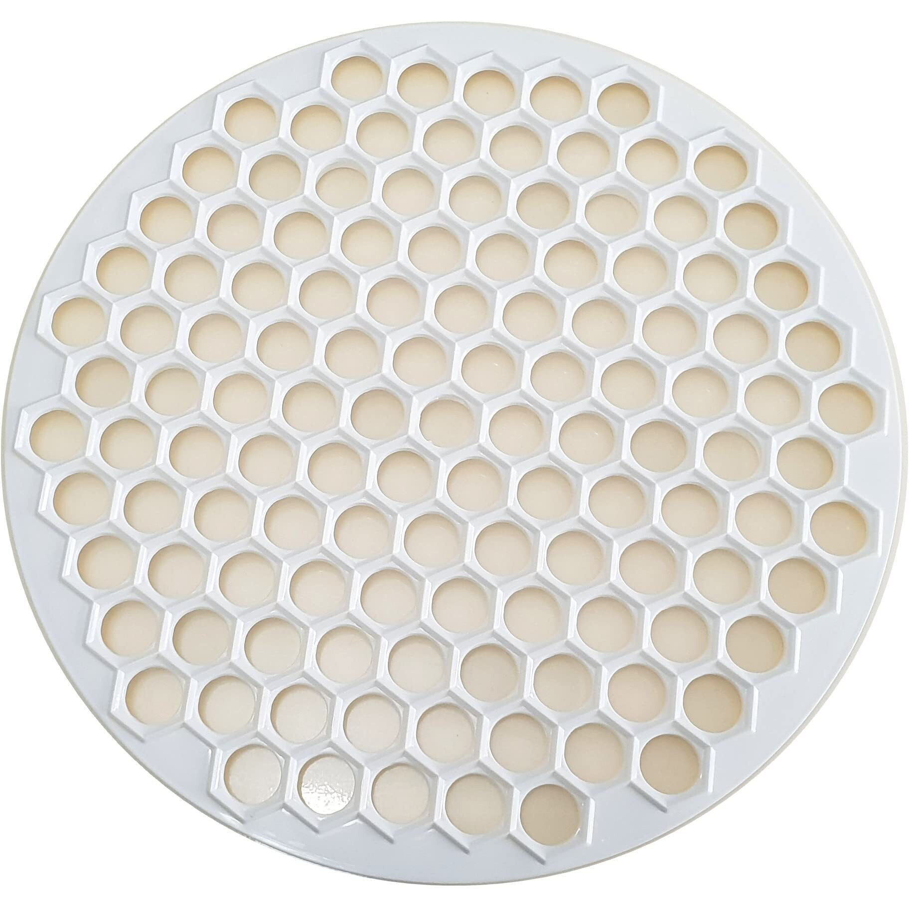 Pratic Circle (Small Holes) Ravioli Mold For Small Ravioli (121 Small Dough Rounds) - 12.5""/32Cm Dough Cutting Apparatus 121 Holes - Ravioli Cutter For Turkish Ravioli Or Manti - White