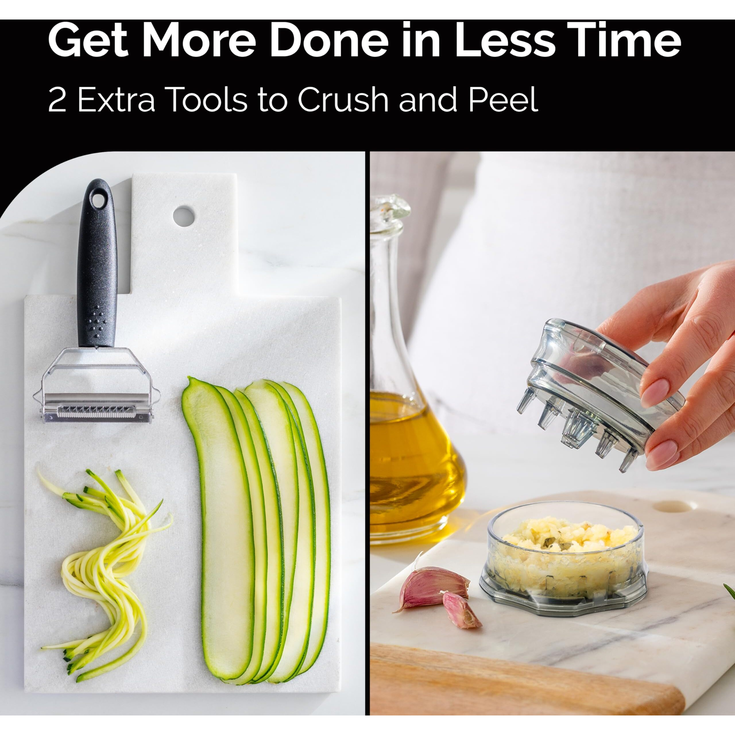 Cheese Grater With Garlic Crusher - Box Grater Cheese Shredder - Cheese Grater With Handle - Graters For Kitchen Stainless Steel Food Grater - Garlic Mincer Tool And Vegetable Peeler