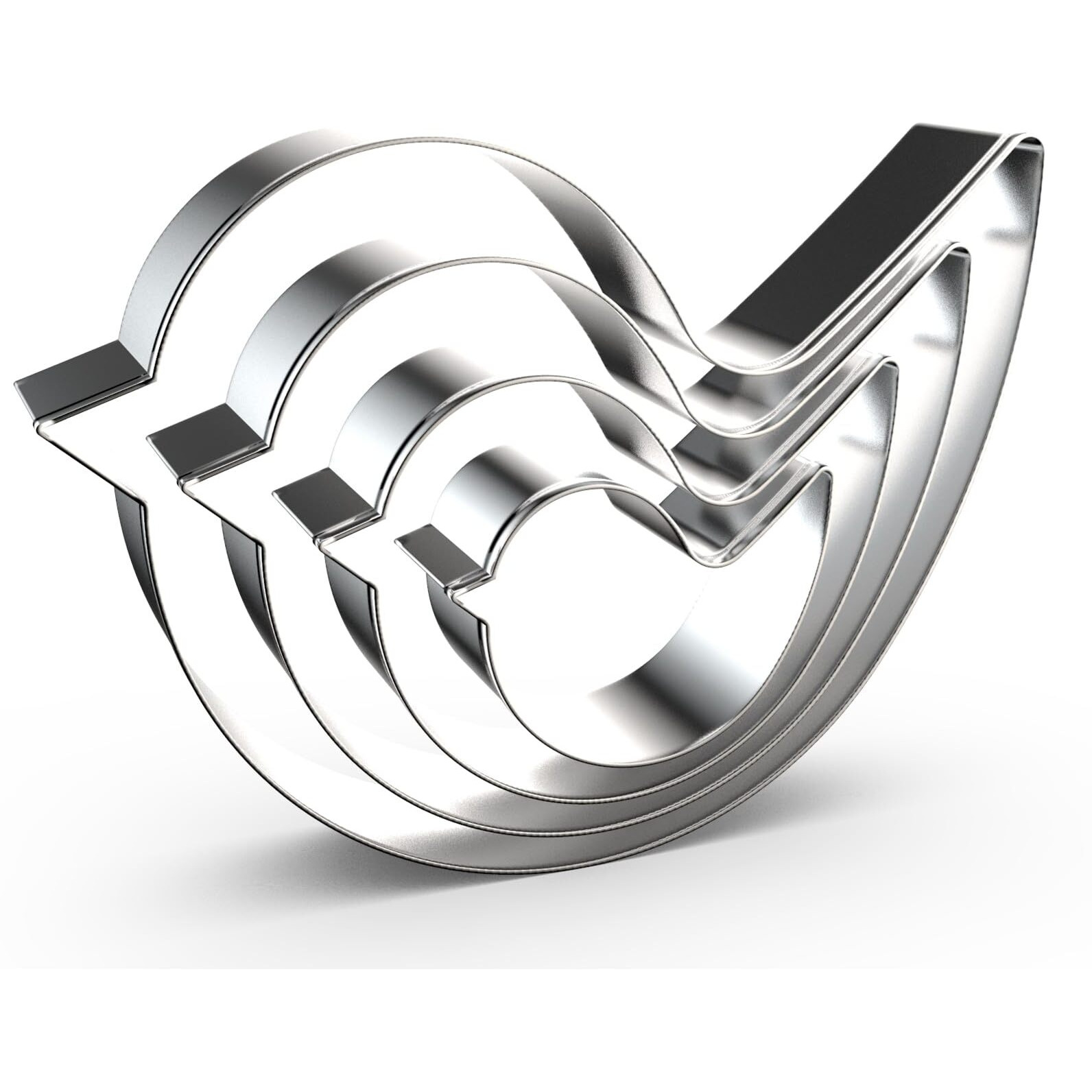 Bird Cookie Cutter Set - 5 Inch  4 Inch  3 Inch  2 Inch - 4 Piece - Stainelss Steel