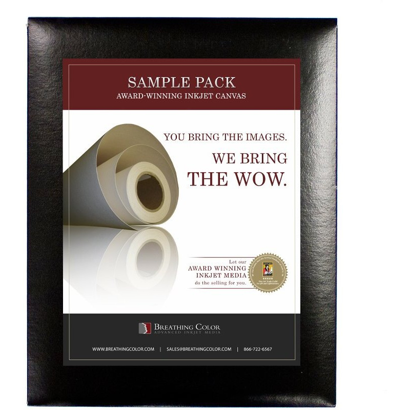 Breathing Color Photo Paper Sample Pack With Vibrance Line Of Products Including Luster (10 Mil  255 Gsm)  Photo Matte (8 Mil  230 Gsm)  Metallic (10 Mil  255 Gsm)  And Gloss (10 Mil  255 Gsm)