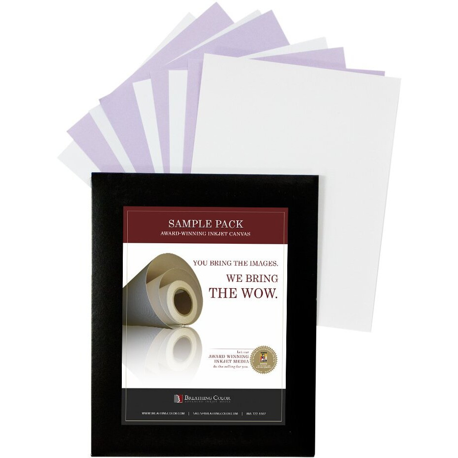Breathing Color Photo Paper Sample Pack With Vibrance Line Of Products Including Luster (10 Mil  255 Gsm)  Photo Matte (8 Mil  230 Gsm)  Metallic (10 Mil  255 Gsm)  And Gloss (10 Mil  255 Gsm)