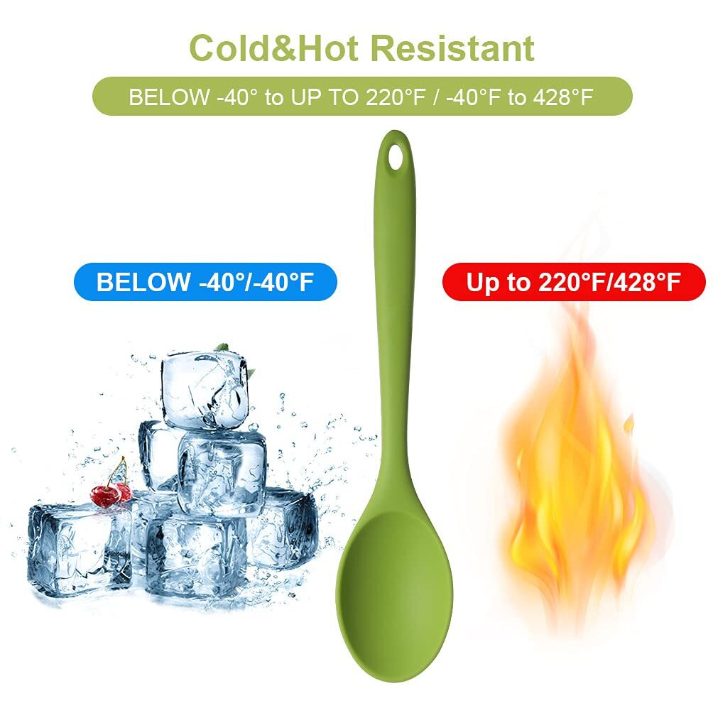 4 Pieces Silicone Spoons For Cooking  Large Silicone Mixing Spoon Set  Nonstick Heat-Resistant Cooking Spoons  4 Colors Kitchen Utensil Spoons For Mixing Baking Cooking Serving Stirring Tools