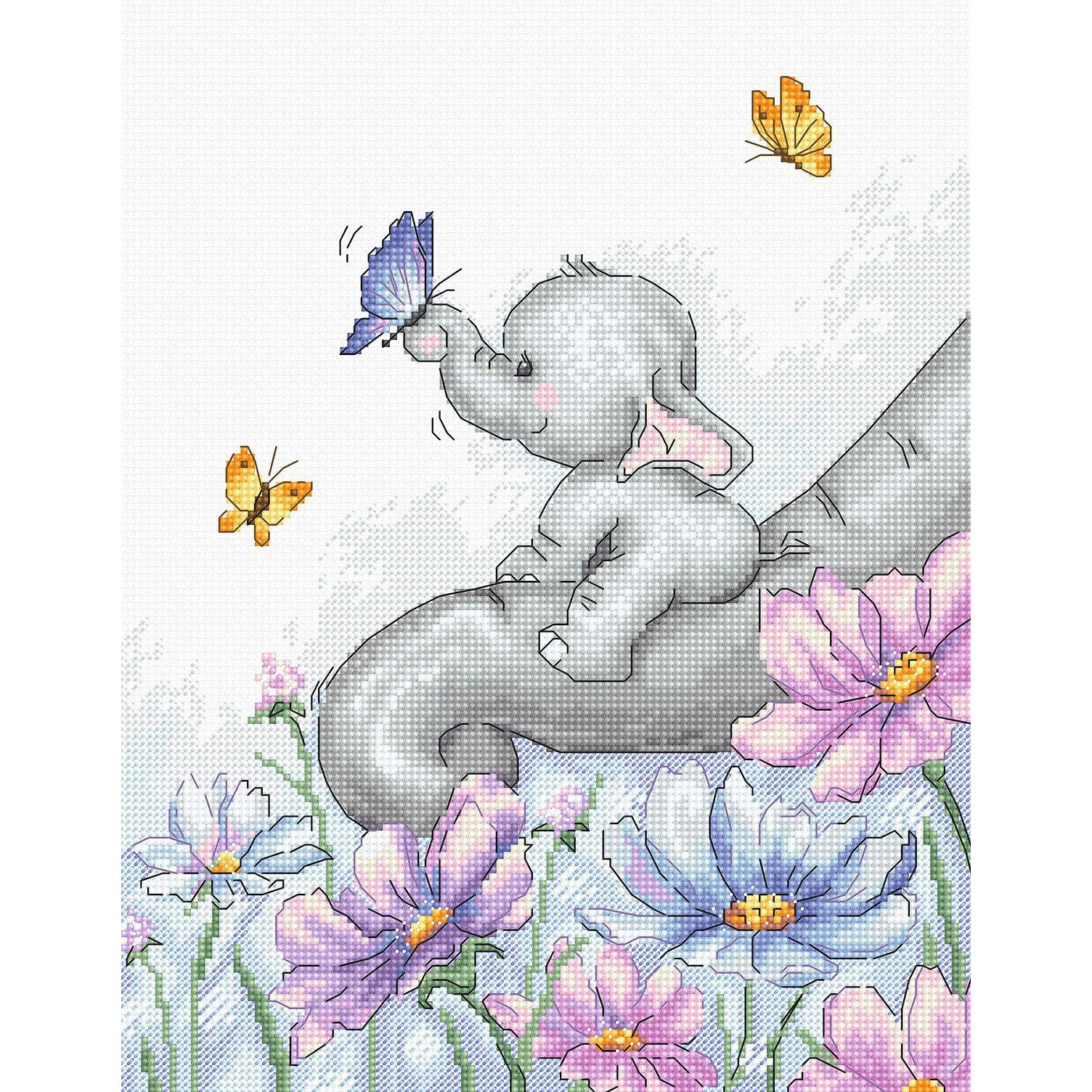 Cross Stitch Kit Luca-S - Elephant With Butterfly