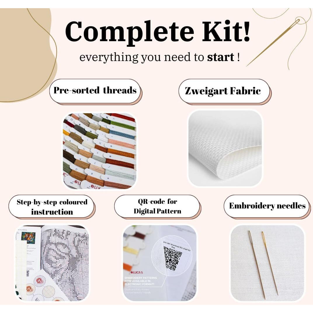 Cross Stitch Kit Luca-S - Elephant With Butterfly