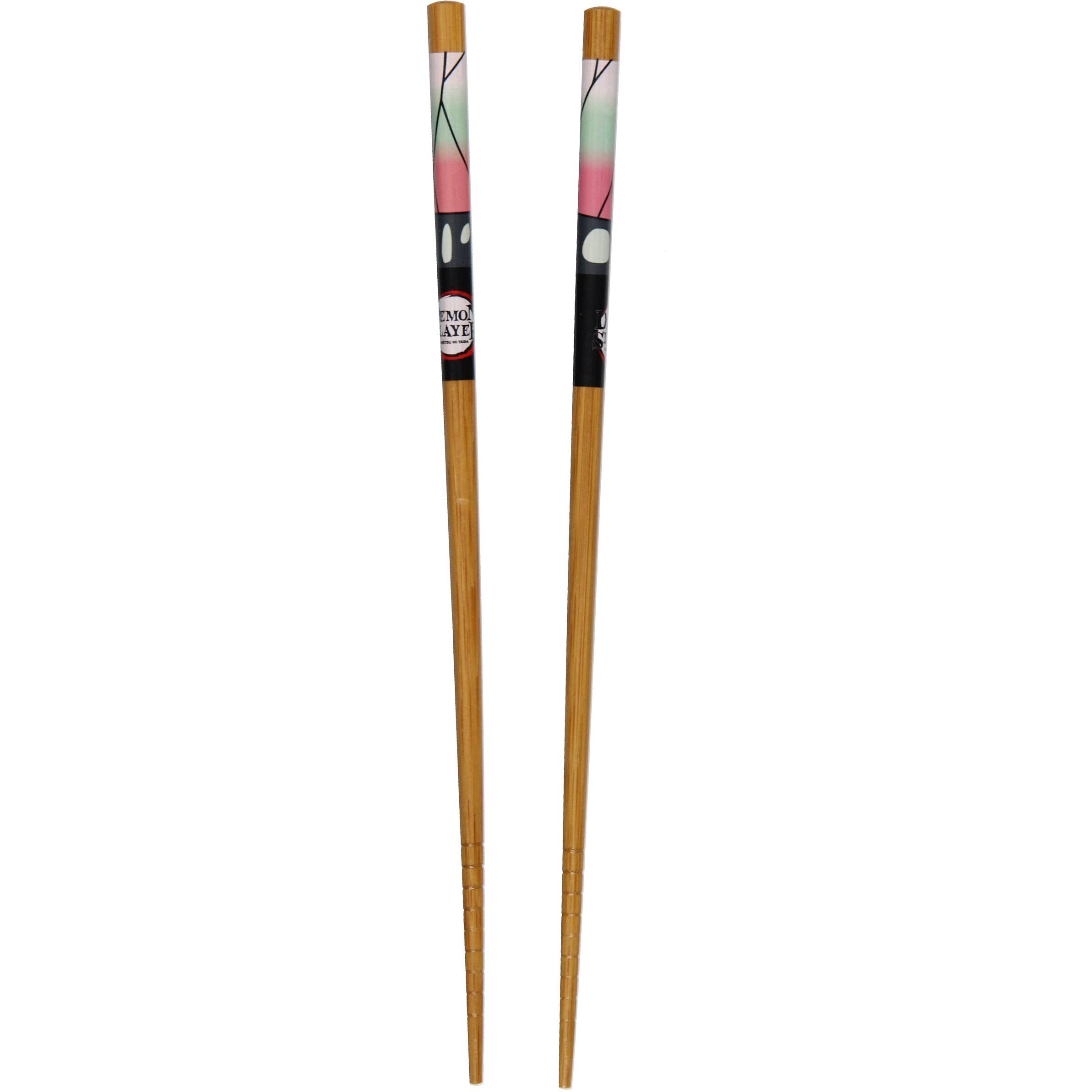 Just Funky - Demon Slayer Bamboo Set Of 2 Collectible Anime Chopsticks 8.85 Inches Long Gift Set