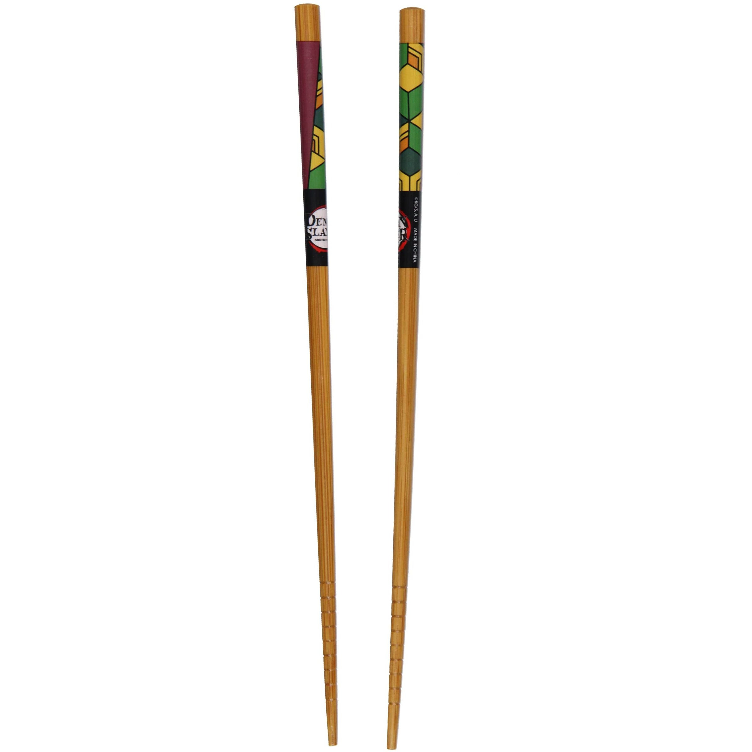 Just Funky - Demon Slayer Bamboo Set Of 2 Collectible Anime Chopsticks 8.85 Inches Long Gift Set