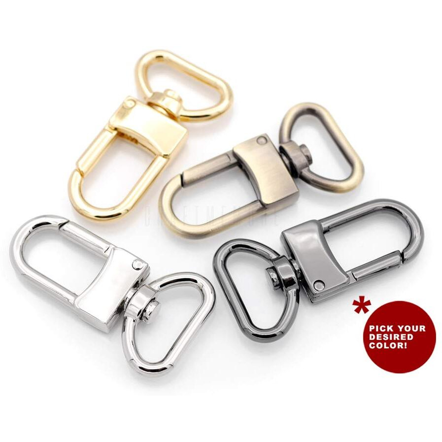 Craftmemore 4Pcs Swivel Snap Hook Push Gate Lobster Clasps Quality Clips Bag Charm For Replacement Craft Lanyard Purse Making Sc49 (18 Mm  Gold)