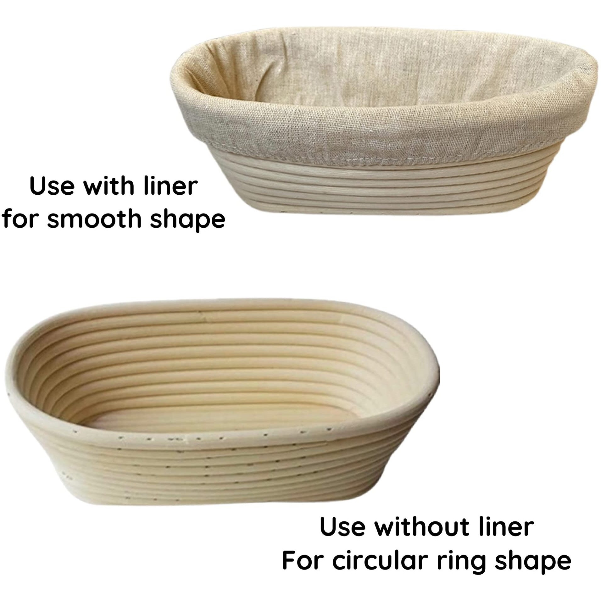 Roesha 10 Inch Oval Bread Banneton Proofing Basket Set Of 2  Bread Baking Kit Sourdough Proofing Basket For Artisanal Bread  Bread Making Tools For Professional & Home Bakers (10 Inch Oval- 2 Pack)