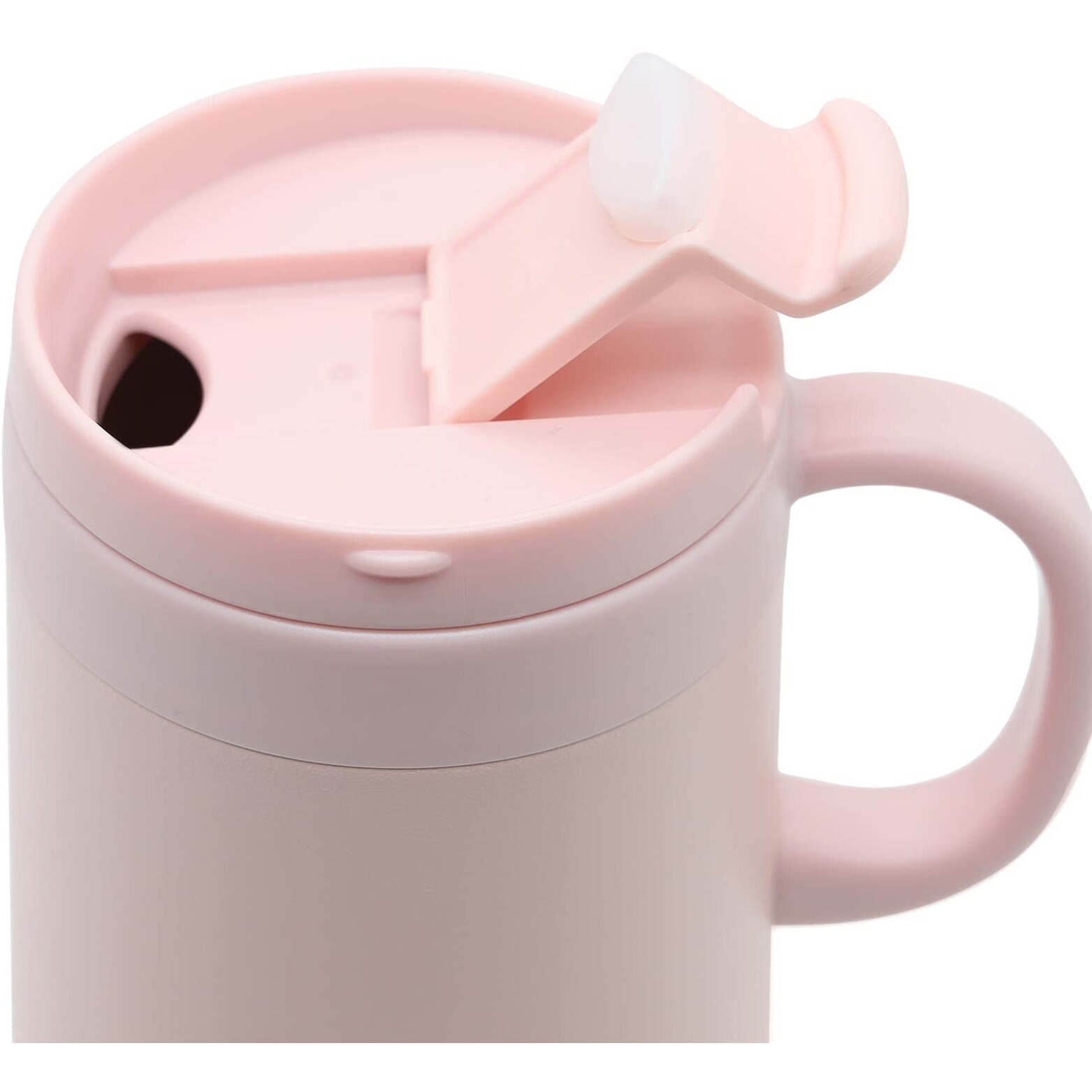 Pinkah Stainless Steel Coffee Mug With Lid And Handle  Double Wall Vacuum Insulated Cup  16Oz  Pink