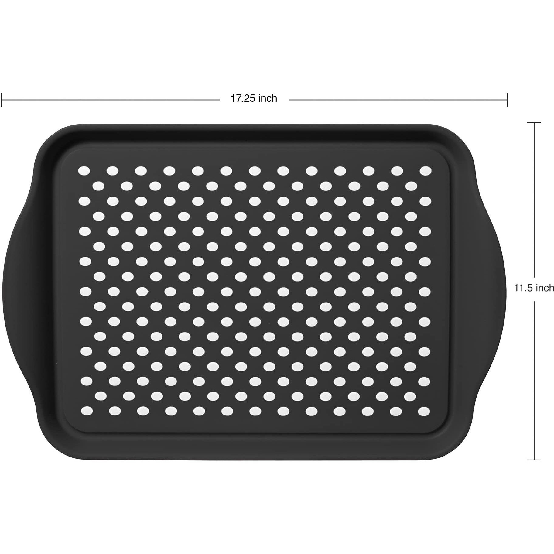 Oggi Oggi Anti Slip Serving Tray With Handles- Black Rectangle Tray - Ideal Tray For Eating  Breakfast Tray  Food Tray  Appetizer Tray  Serving  17.5 X 11.5 (5504.3)