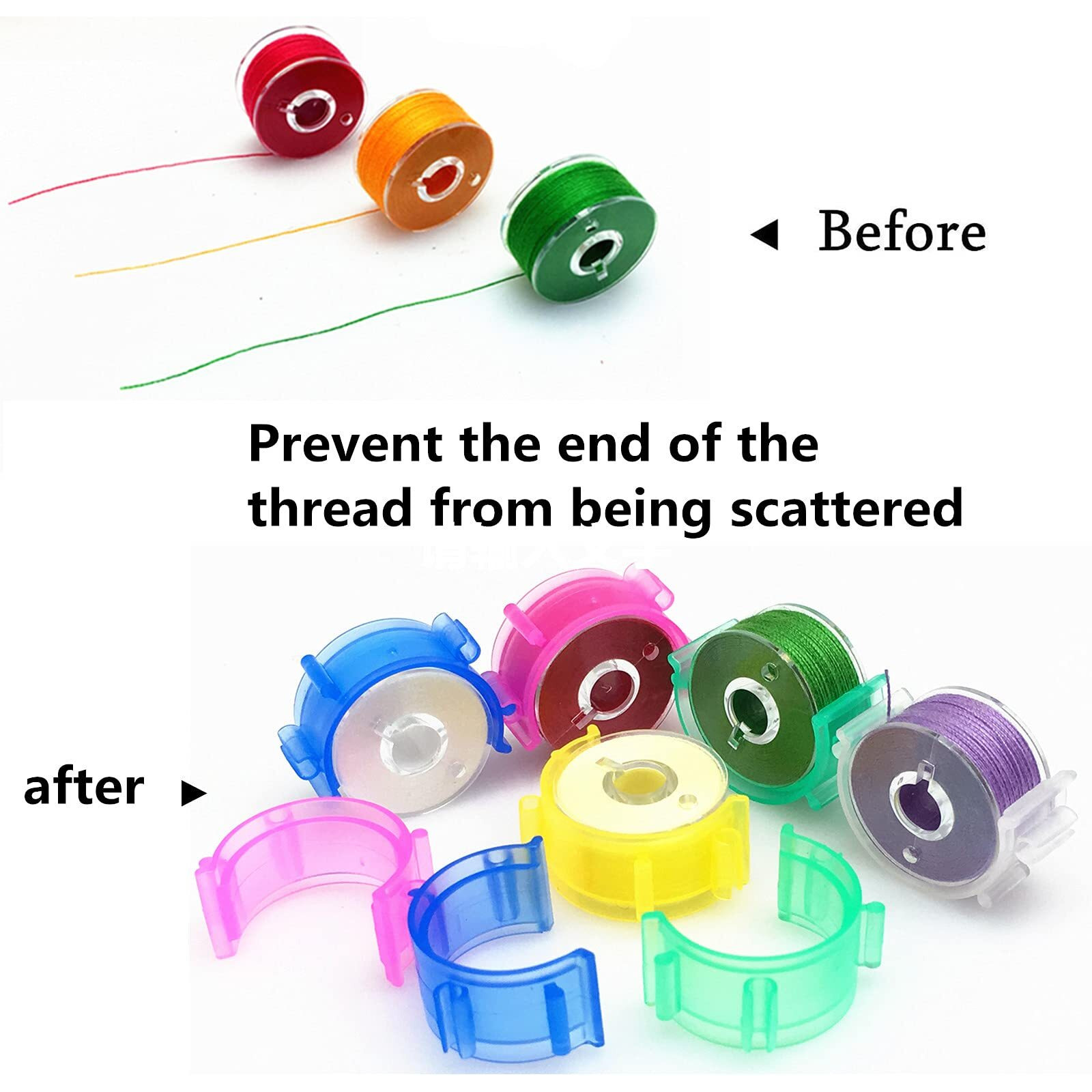 Fbshicung 80Pcs/Pack Colorful Sewing Bobbin Small Clips Sewing Tool Accessory Thread Clips Holder Tool