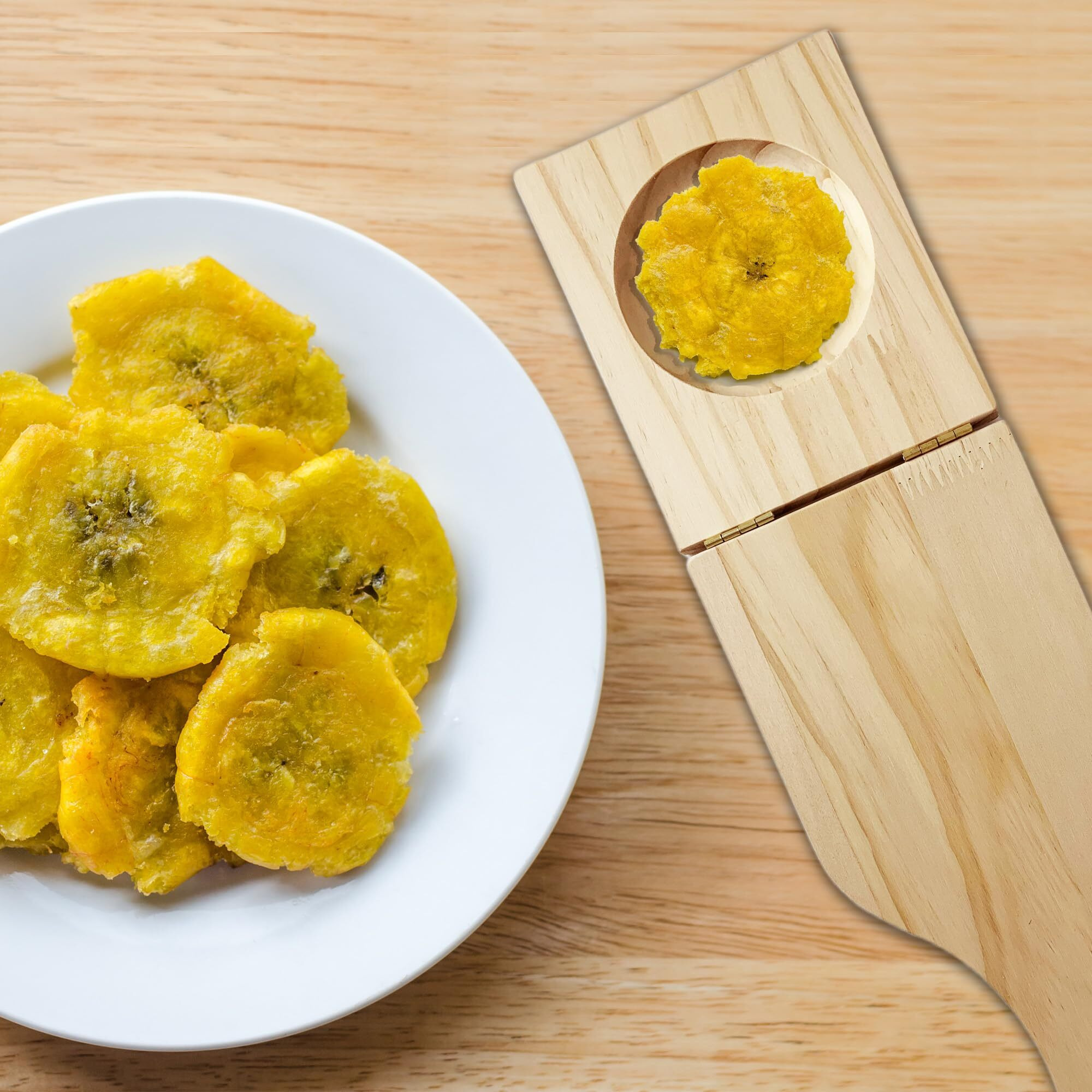 Tostones Plantain Press Wooden Tostonera Para Platanos Fried Banana Masher For 3.3'' Tostones And Stuffed Plantains  10.5''X4.5''X1''