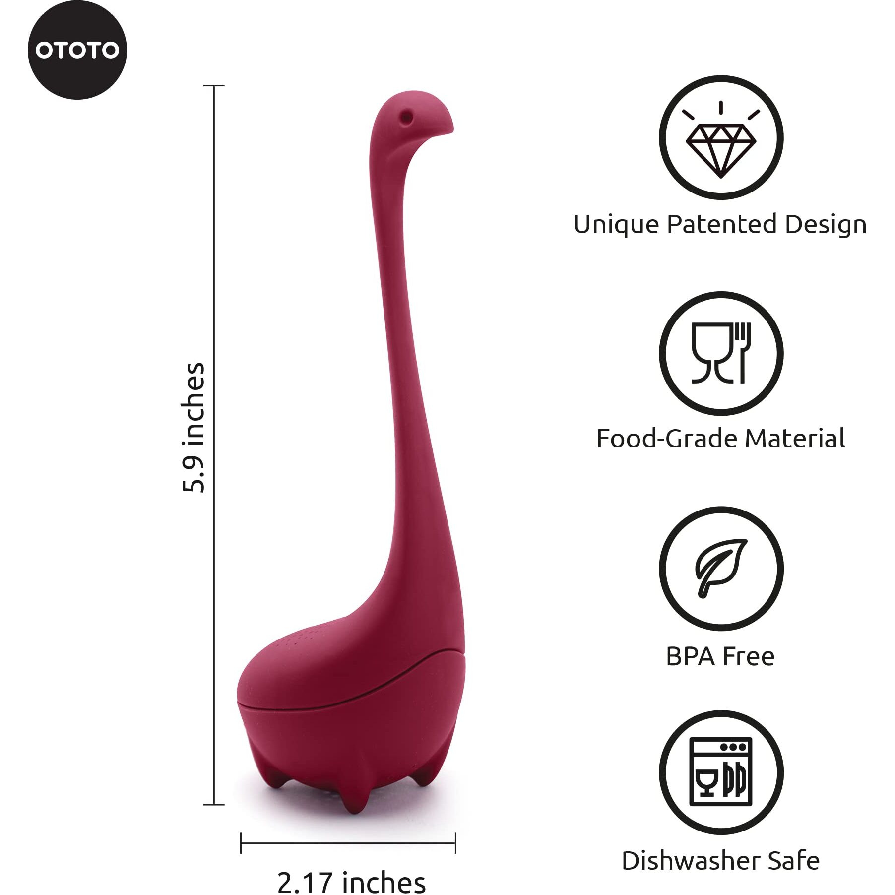 Ototo Baby Nessie Tee-Ei Violett  Silicone  One Size