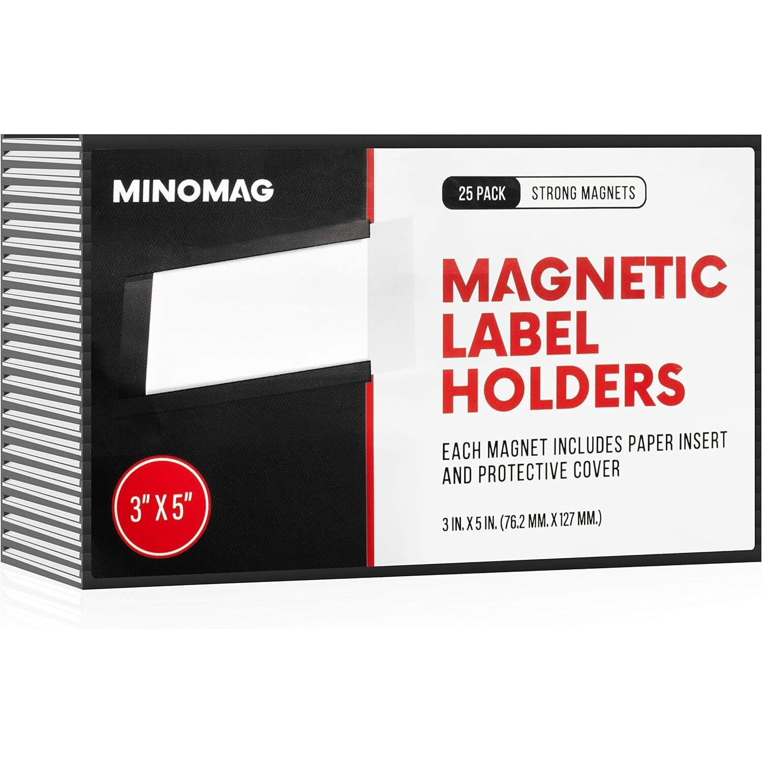 25Pcs Magnetic Label Holders 3X5 Inches | C Channel Magnetic Index Card Holder For Steel Shelves  Warehouse Racks