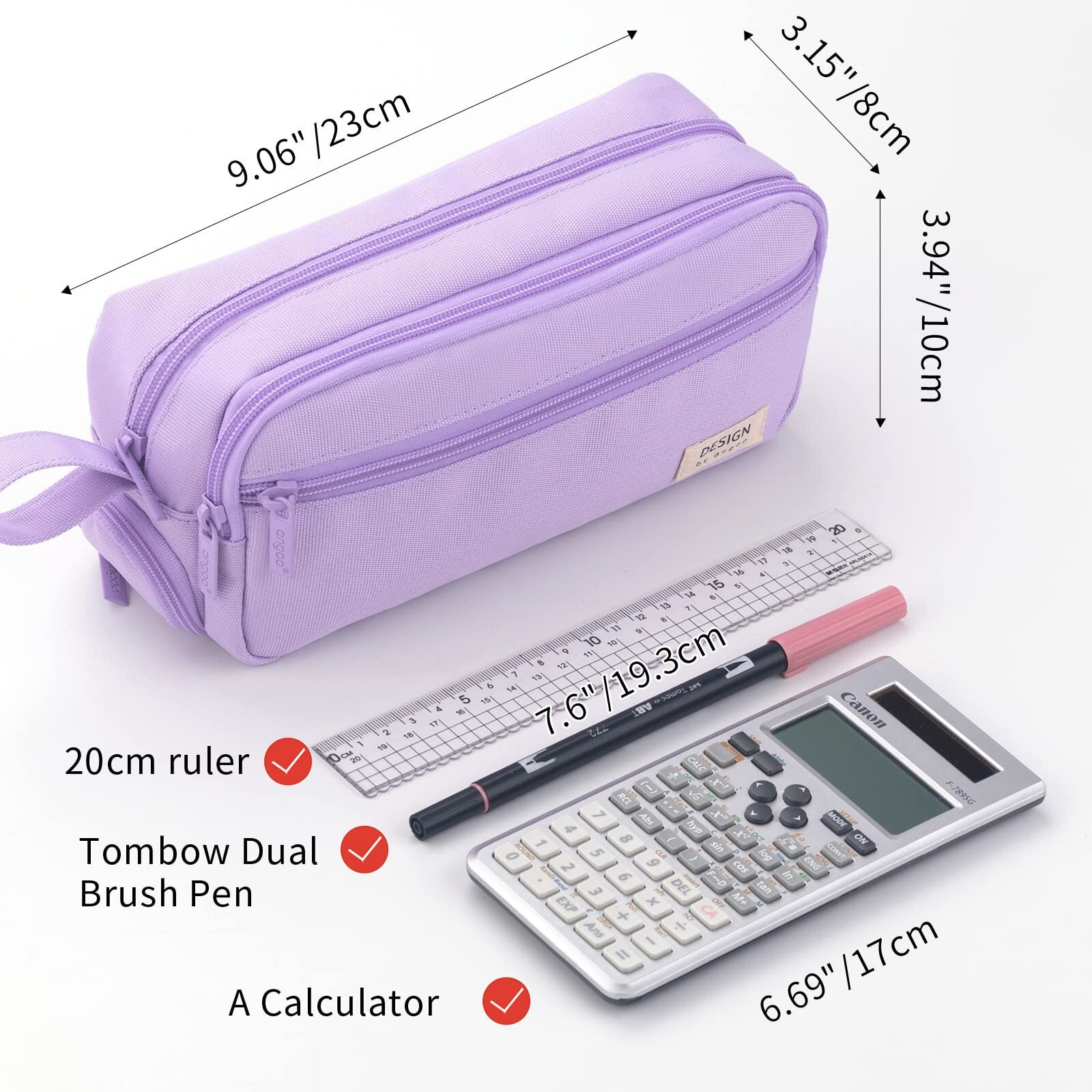 Hvomo Large Pencil Case High Capacity Holder Box Storage Bag Desk Organizer Marker Pouch Pen For Middle School Office College Adult Girl And Boy(Purple)