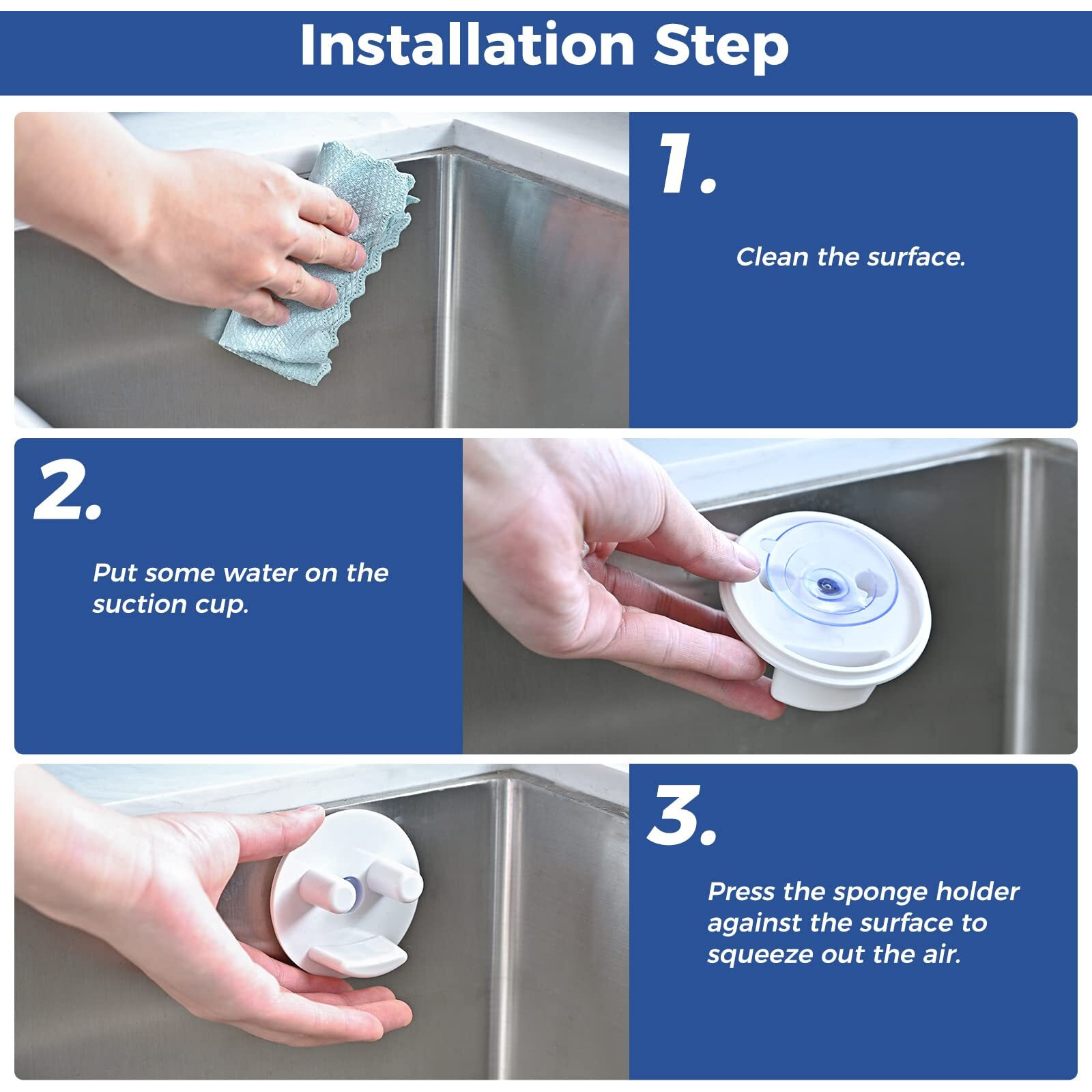 Scrub Sponge Holder For Kitchen Sink - Suction Cup Sponges Holder - Sink Sponge Caddy Organizer Daddy Holder (1 Pack)