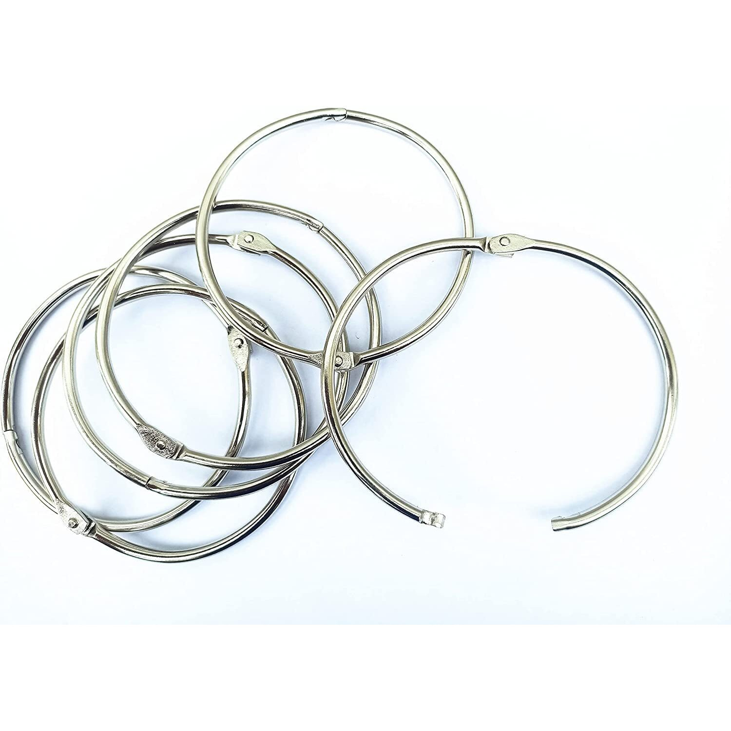 3.5 Inch Loose Leaf Binder Rings Large Book Rings  Extra Large Metal Book Rings Easy To Open And Close  3.5 Inch Silver Circular Shower Curtain Ring Loops For Drape  Bathroom  Home Decor 6 Pieces