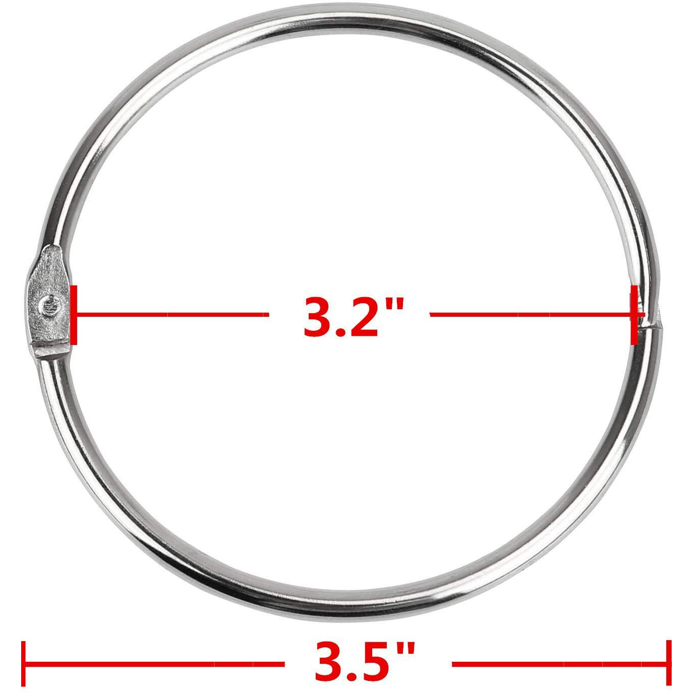 3.5 Inch Loose Leaf Binder Rings Large Book Rings  Extra Large Metal Book Rings Easy To Open And Close  3.5 Inch Silver Circular Shower Curtain Ring Loops For Drape  Bathroom  Home Decor 6 Pieces