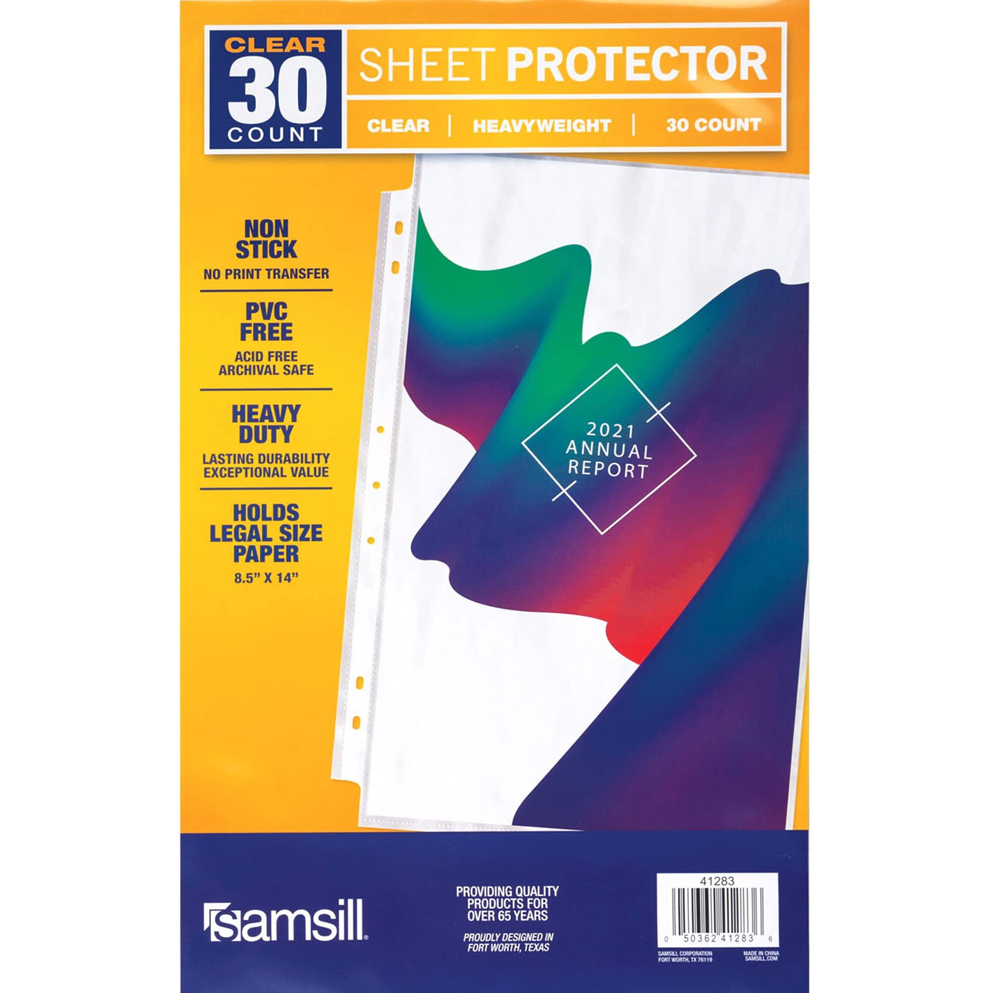 Samsill Sheet Protectors  8.5 X 14 Inch Document Protectors For Legal Binder  Heavyweight  Clear  Legal Size  Top Loading  Acid Free  30 Pack