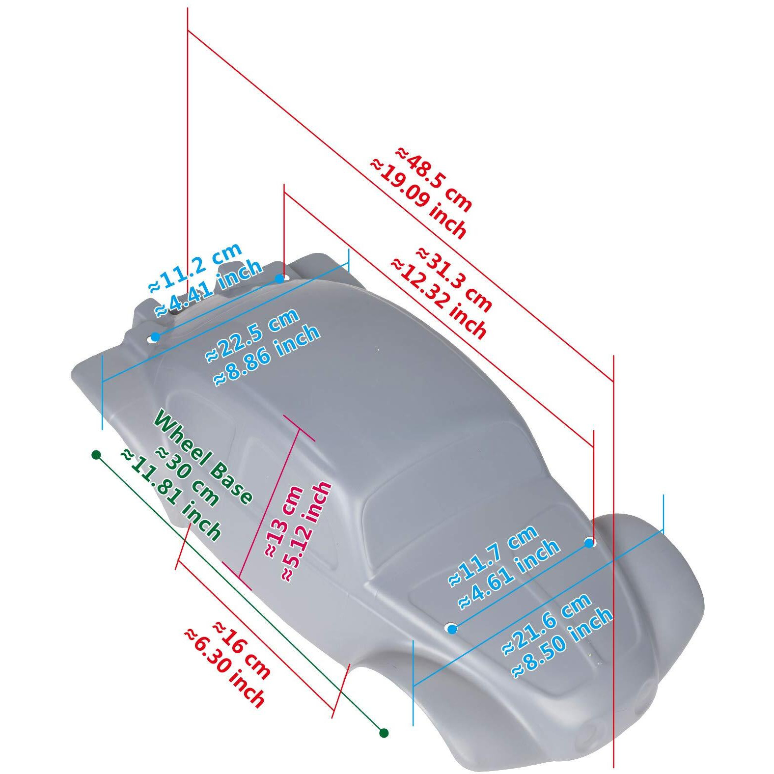Summitlink Custom Body Muddy Blue Over Black Compatible For 1/10 Slash 4X4 Vxl 2Wd Slayer Rc Car Or Truck (Truck Not Included) Ssb-Bb-01