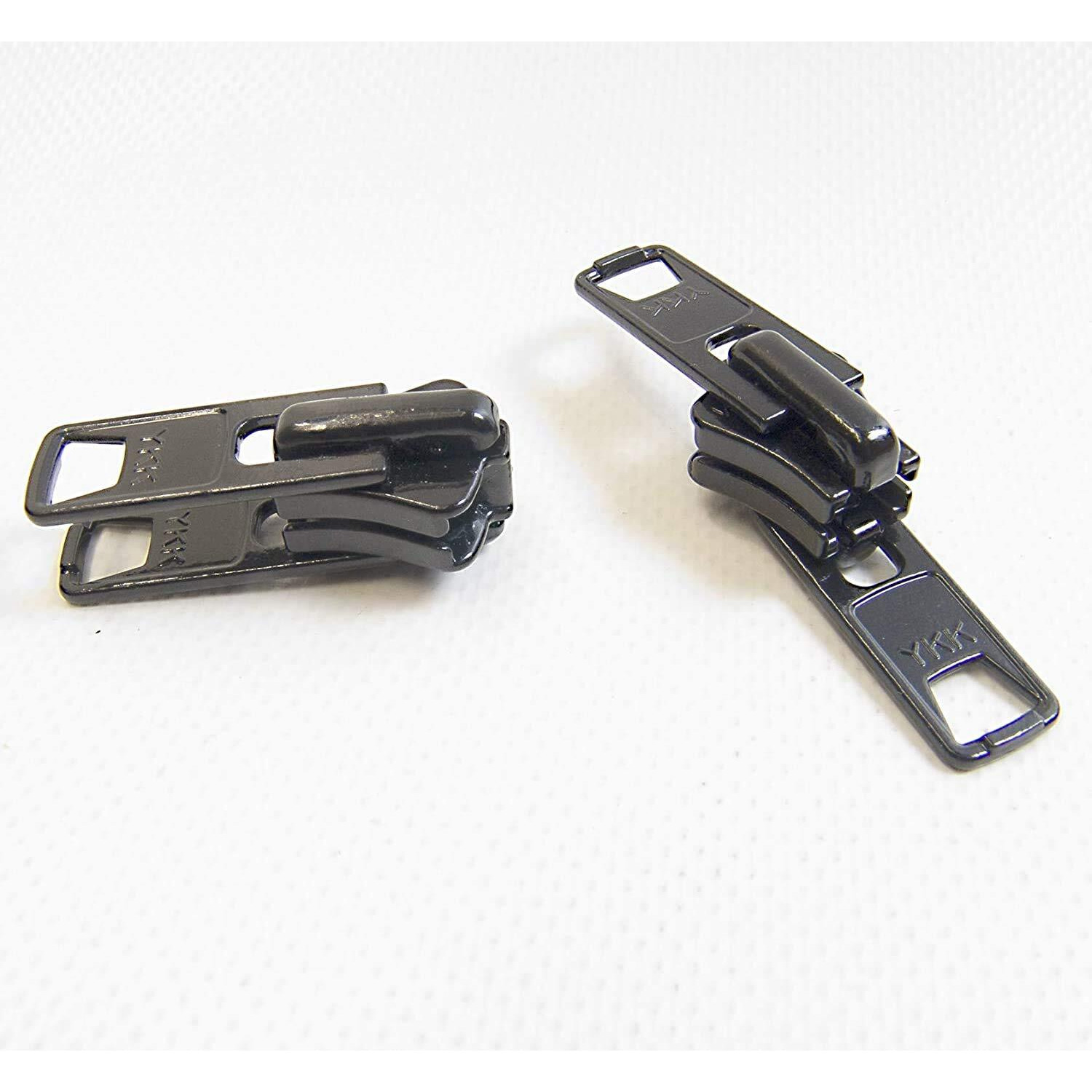 Zipper Repair Kit - 10 Black Boat Canvas Vislon Double Metal Pull Tab Zipper Sliders - Double Metal Pull Tab Zipper Sliders - 2 Sliders Per Pack - Color Black - Made In The United States