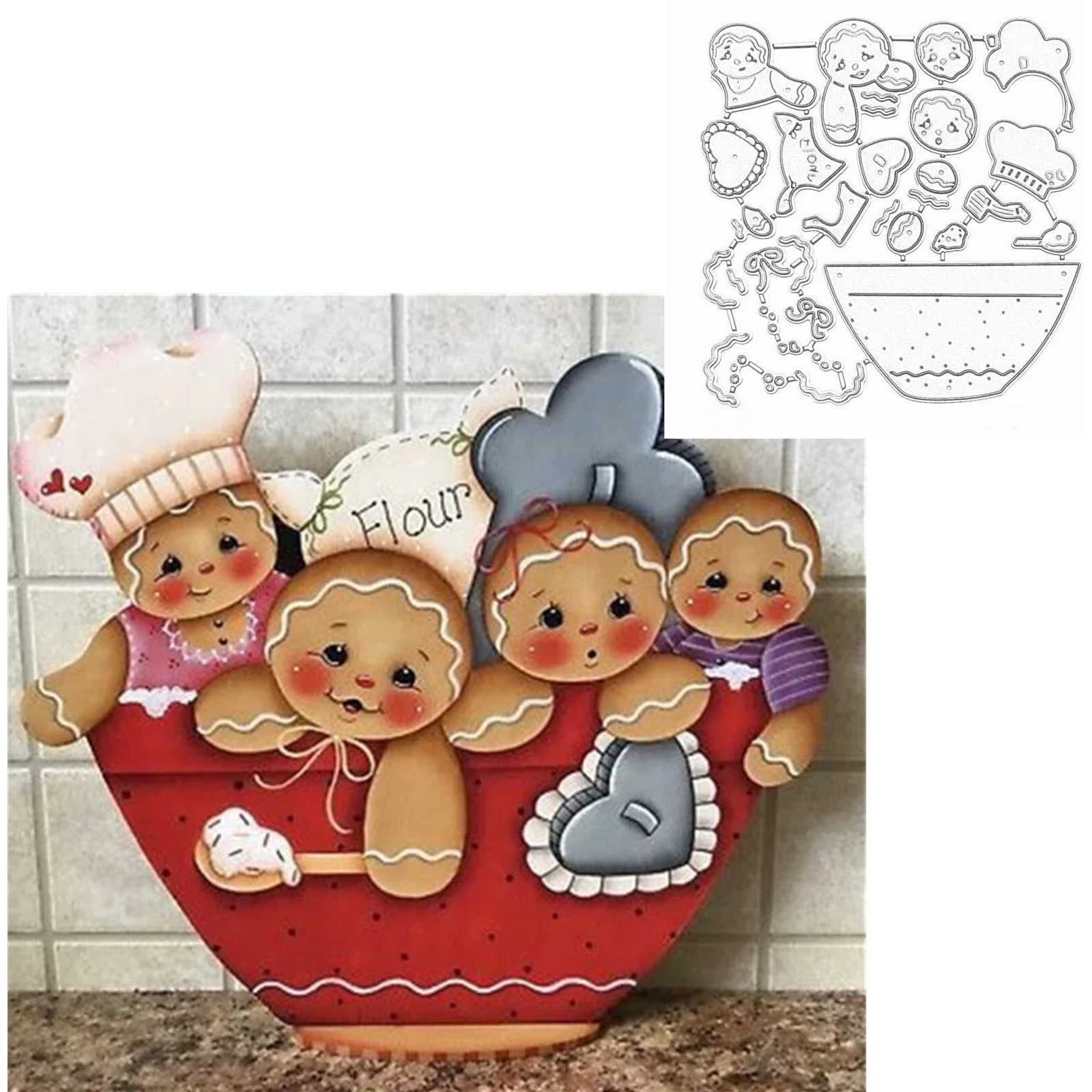 Gingerbread Man Metal Die Cuts Cute Cup Gingerbread Man Cutting Dies Cut Stencils For Diy Scrapbooking Photo Decorative Embossing Paper Dies For Scrapbooking Card Making