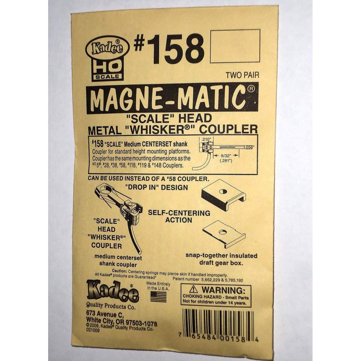 Ho 158 Scale Whisker Coupler  9/32"" Center (2Pr)