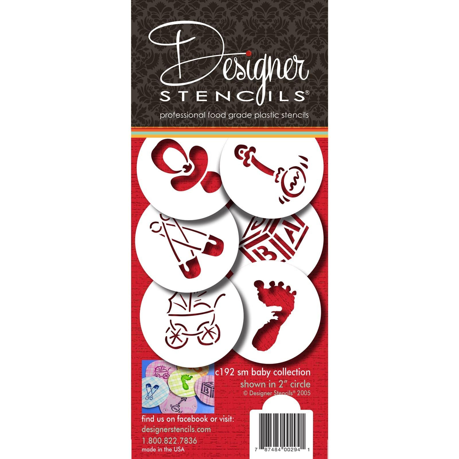 Designer Stencils Baby Candy/Cookie Stencils  Small  Beige/Semi-Transparent