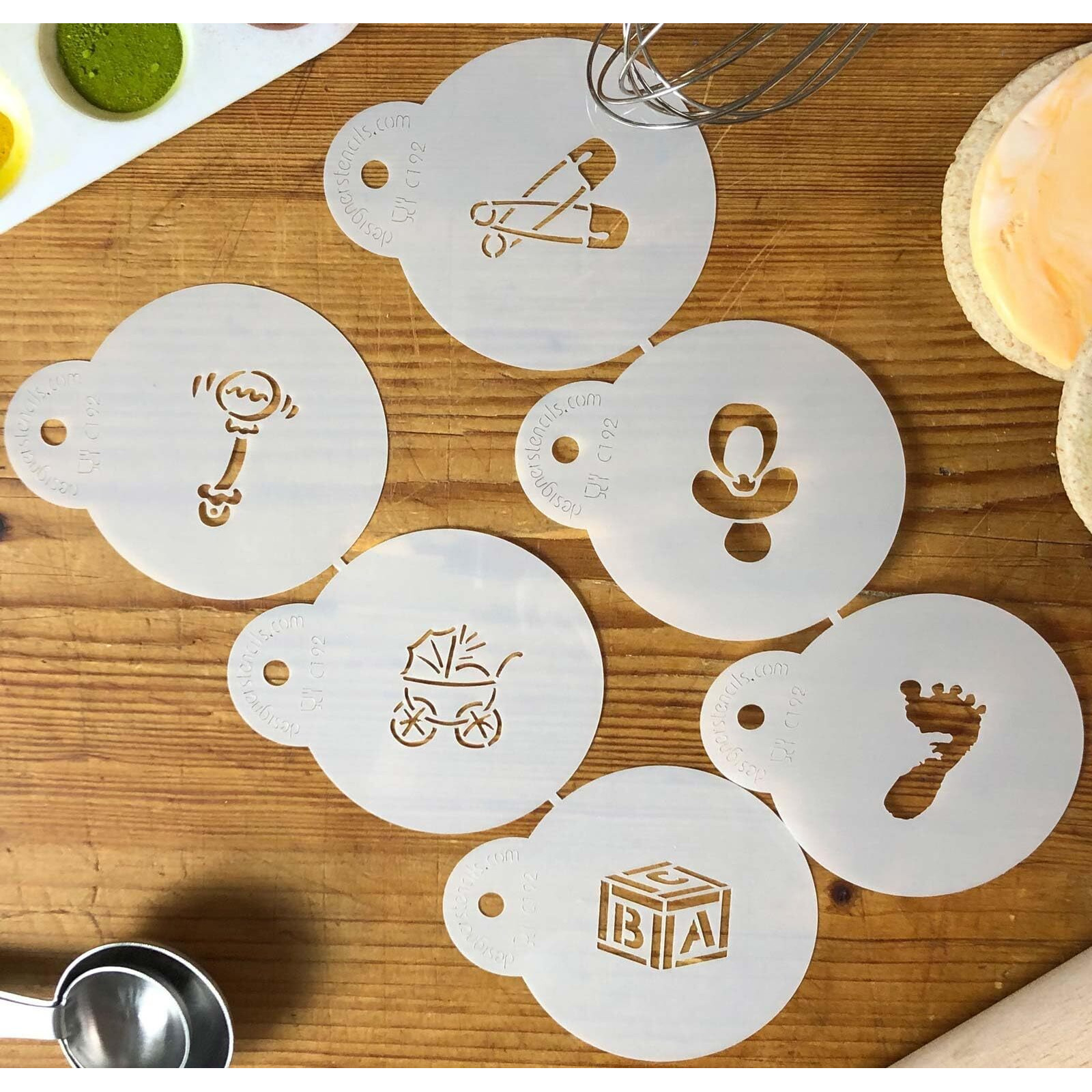 Designer Stencils Baby Candy/Cookie Stencils  Small  Beige/Semi-Transparent