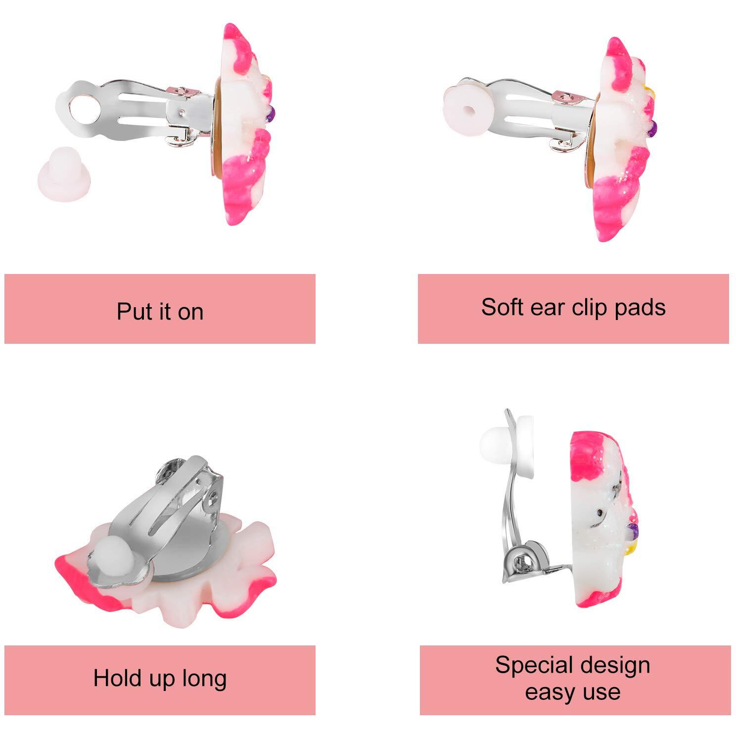 Hicdaw 25Pairs Kids Clip On Earrings Clip On Earrings For Girls Play Earrings For Party Favor Kids Princess Play Jewelry